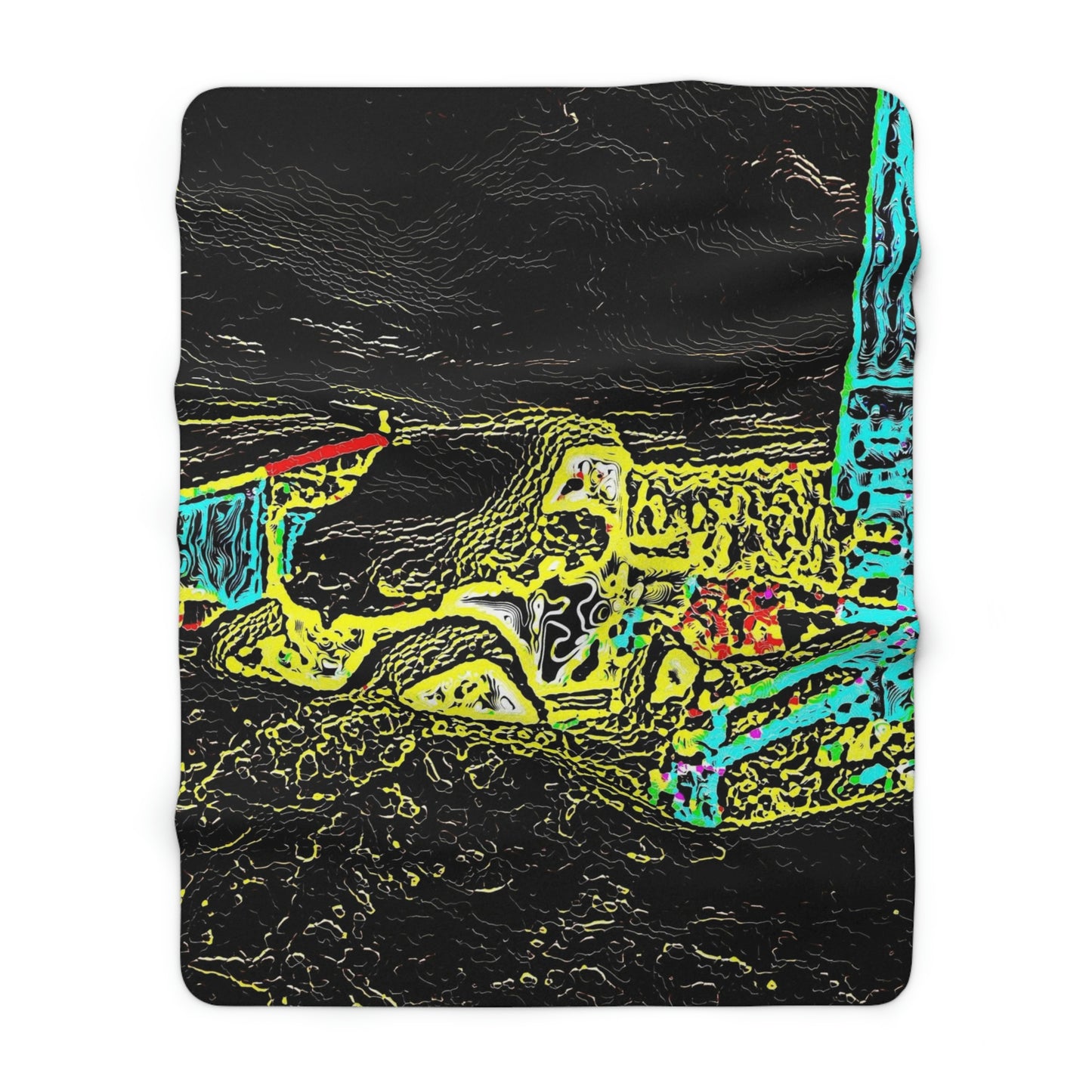 Sherpa Fleece Blanket ...  "Snow Vehicle In Snow Storm At-Rest" ... Circa 12Mar23 ... Central Idaho ... 18-Hours Rendering Time: Original Works ...