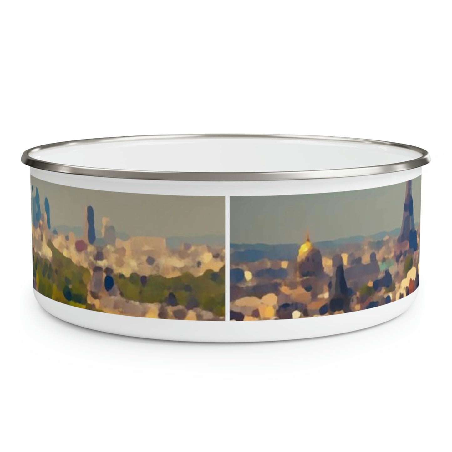 Enamel Bowl ... Au Paris ... "Along The River Seine" ... Barbara Joan Bonnell-Holt: 1972 ... Original Works ...