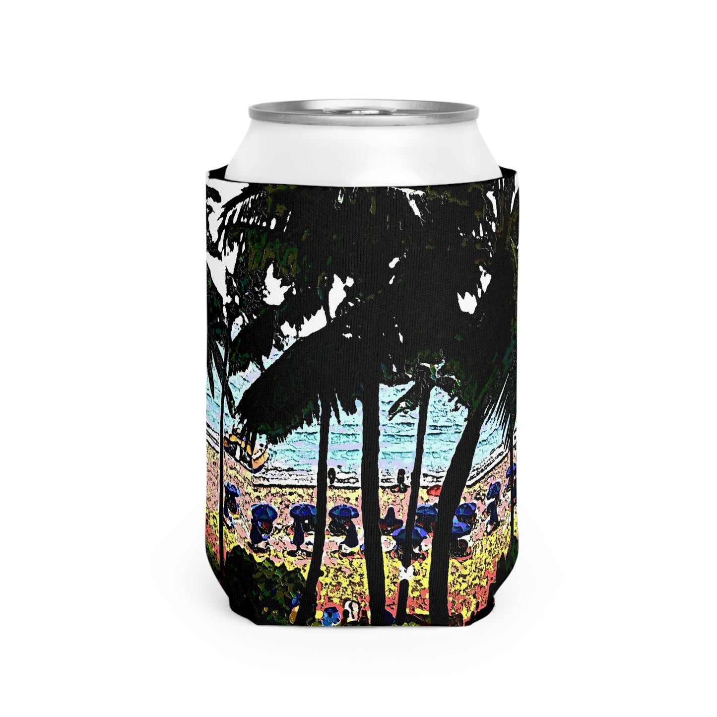 Can Cooler Sleeve ... "A Beautiful Beach Amongst The Palms" ... The Outrigger Waikiki, Honolulu, Oahu ... Original Works ...