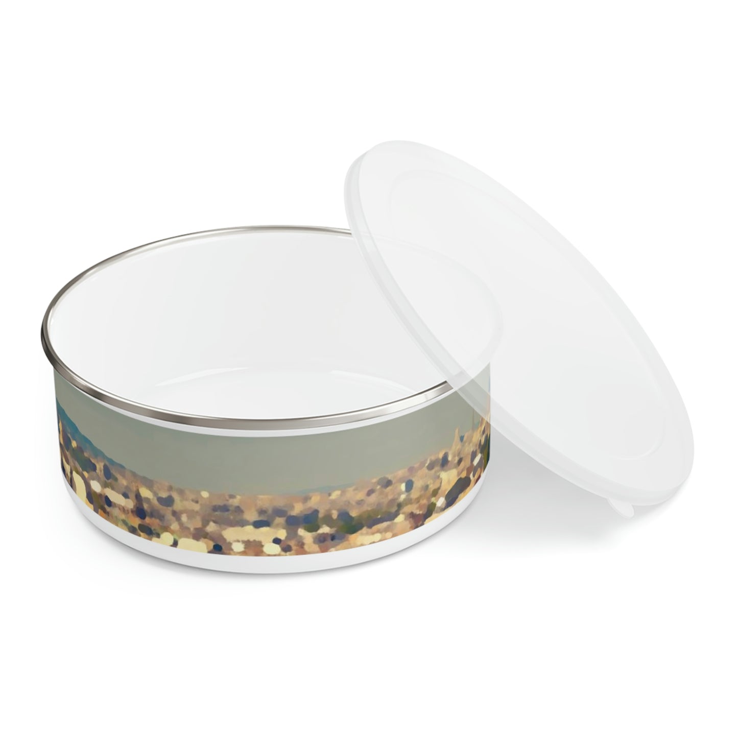 Enamel Bowl ... Au Paris ... "Along The River Seine" ... Barbara Joan Bonnell-Holt: 1972 ... Original Works ...