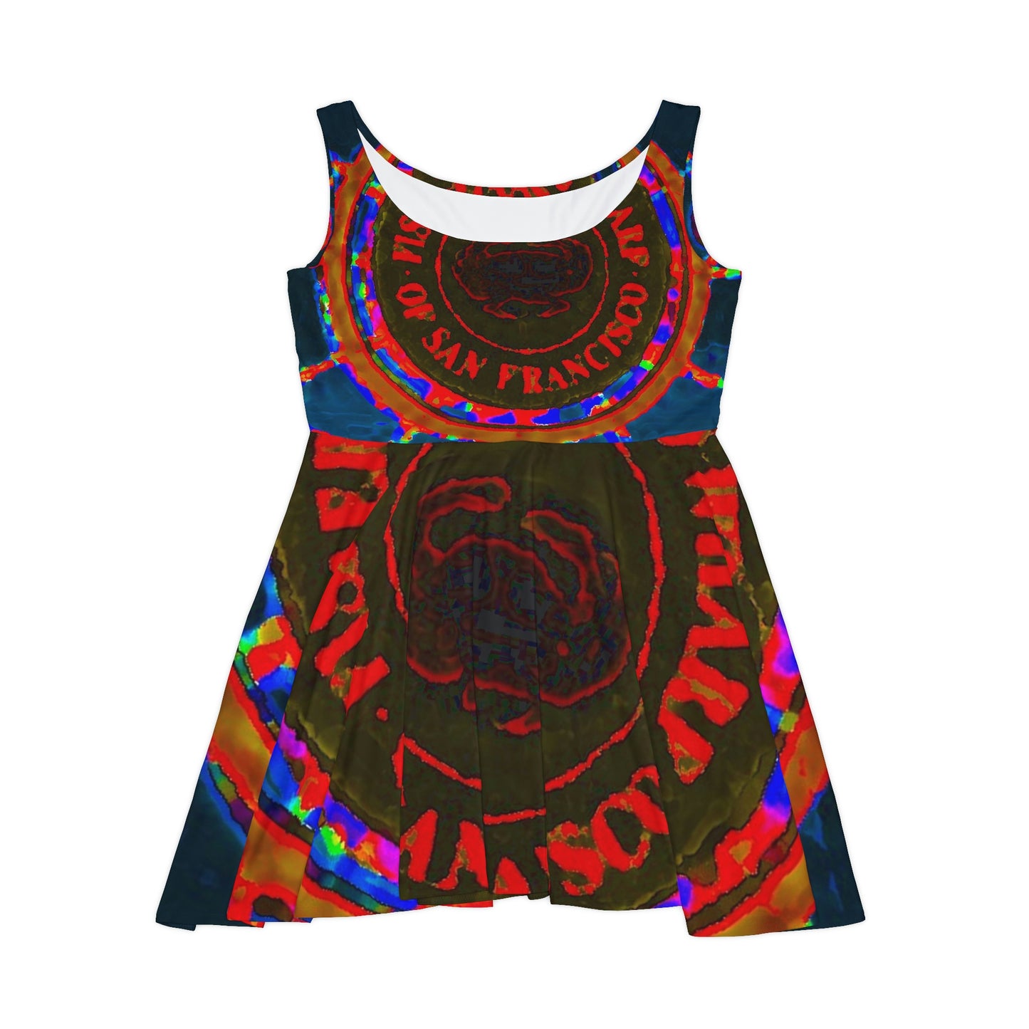 Women's Skater Dress ... "No.9 Fishermen's Grotto - Fishermen's Wharf, SF, California" ... Family Archives: 1970's ... Original Works ...