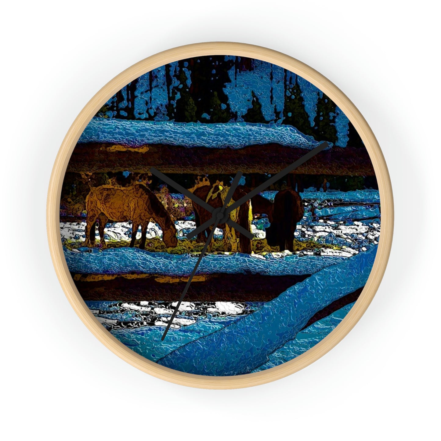 Wall clock ... A Horse ... A Saddle ...  Foraging Through The Snow ...  An_Asses 'Cry' ... Central Idaho, November 2022 ...  Original Works ...