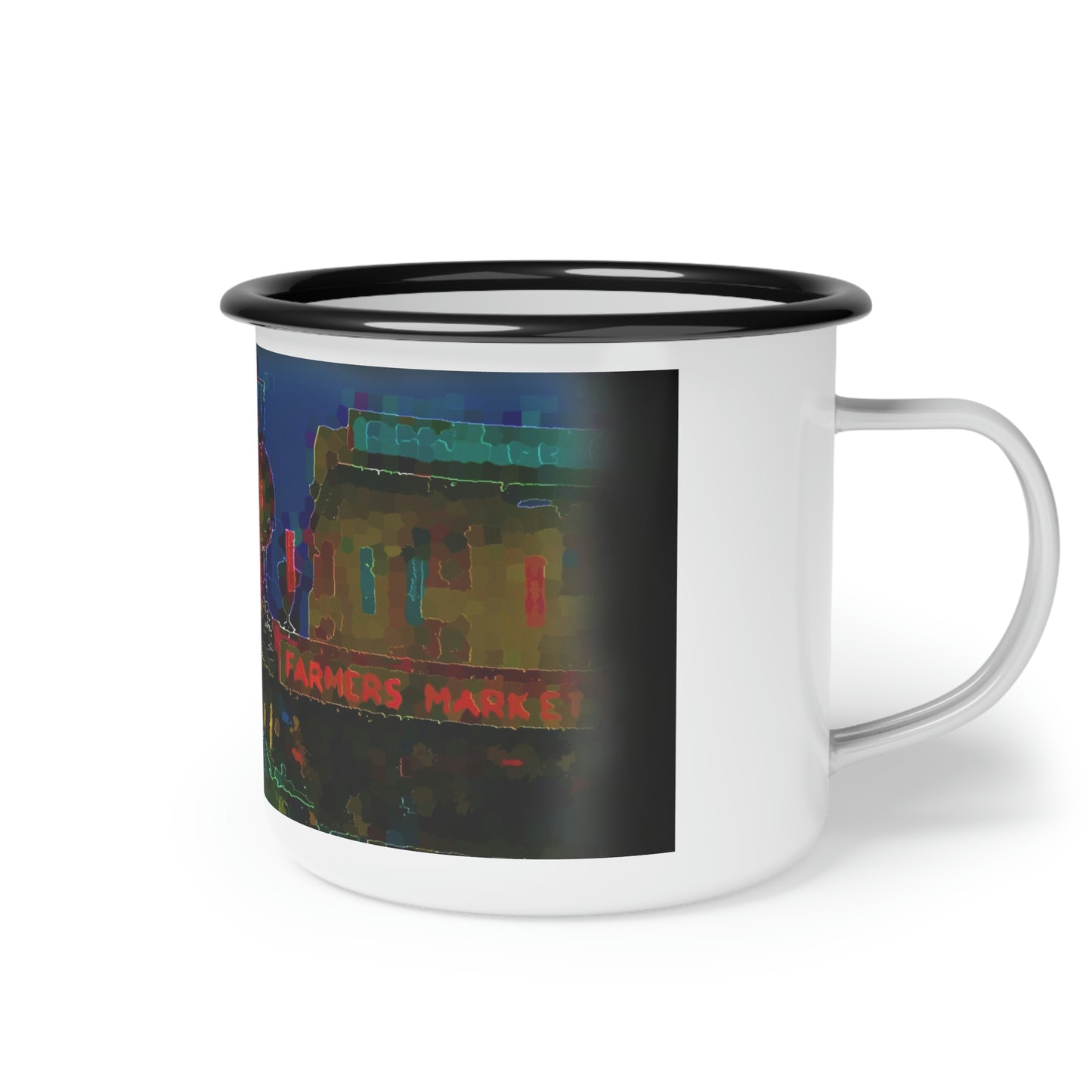 Enamel Camp Cup ... "Sleepless-In-Seattle ... At-The-Market" ... Series-1 ...