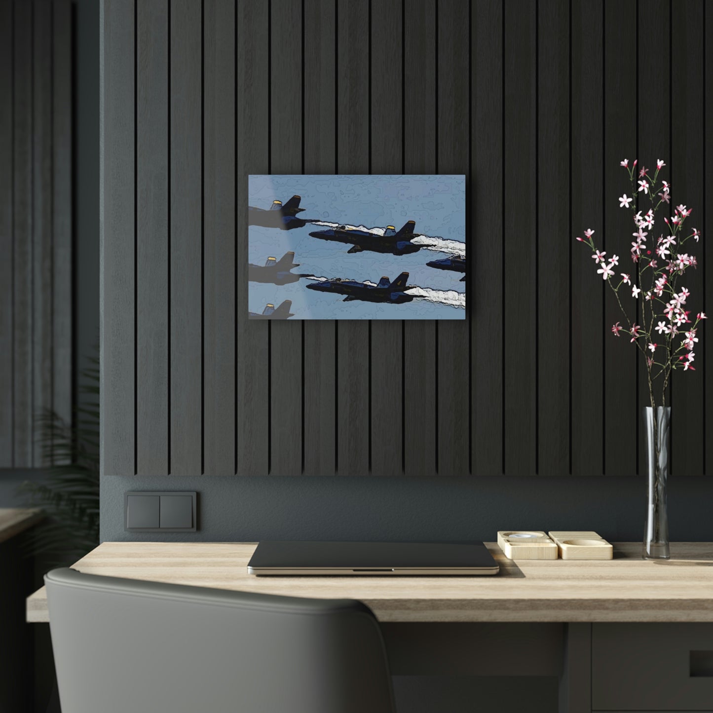 Acrylic Prints ... Seattle Seafair ..."Blue Angels Run Over Lake Washington" ... Circa Mid 1980's ... Dr FJ Holt ... Original Works ...