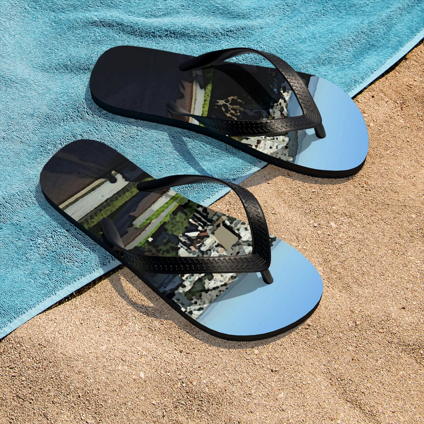 Unisex Flip-Flops  ... "Lombard Street San Francisco, CA, USA" ... Family Archives 1970's ... Original Works ...