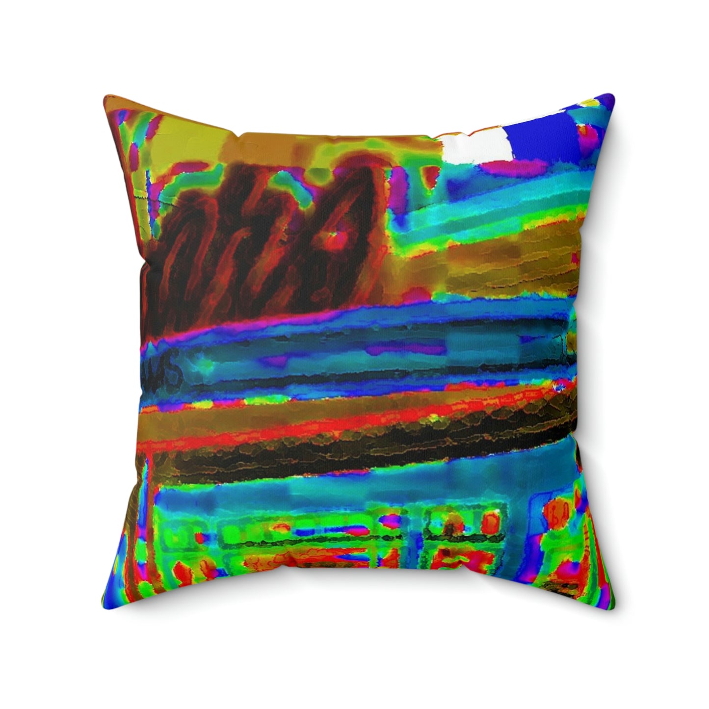 Spun Polyester Square Pillow ... In-A-Hurry & Stressed? ... Remember: Keep "Clam" ... Clam_Happy ...  'Ivars: Seattle Waterfront' ... Personal Archives ... Original Works ...