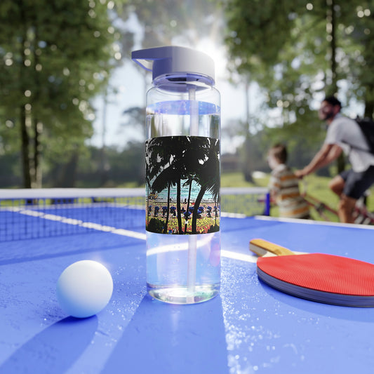Tritan Water Bottle ... "A Beautiful Beach Amongst The Palms" ... The Outrigger Waikiki, Honolulu, Oahu ... Original Works ...