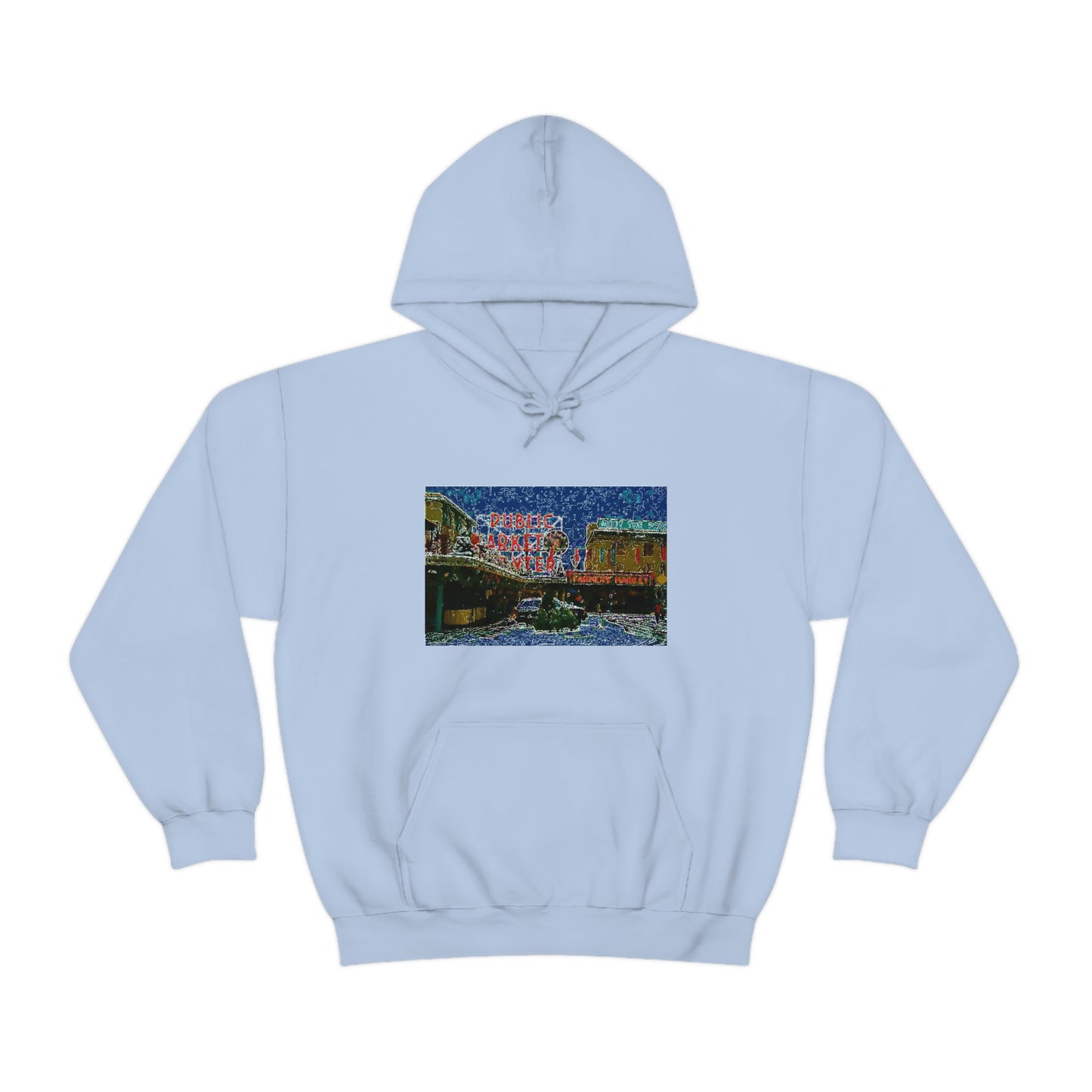 Unisex Heavy Blend™ Hooded Sweatshirt ... Pike Place Market: 'The Public Market', Seattle, Washington. Circa Fall 2013 ...