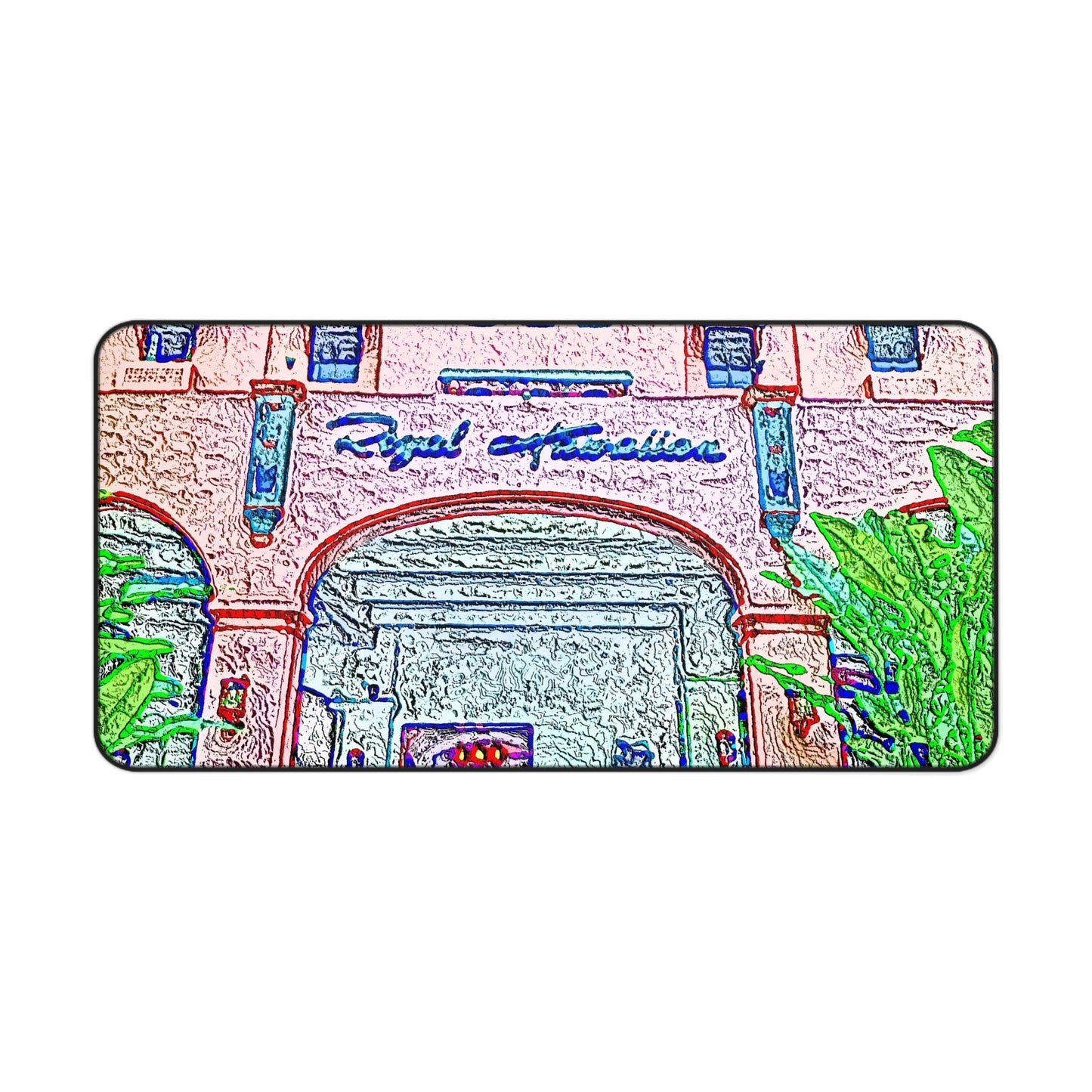 Desk Mat ... "La Grande Entree" At: 'The Pink Palace' ... The Royal Hawai'ian ... Honolulu, HI ... '27Oct2014' ... Original Works ...