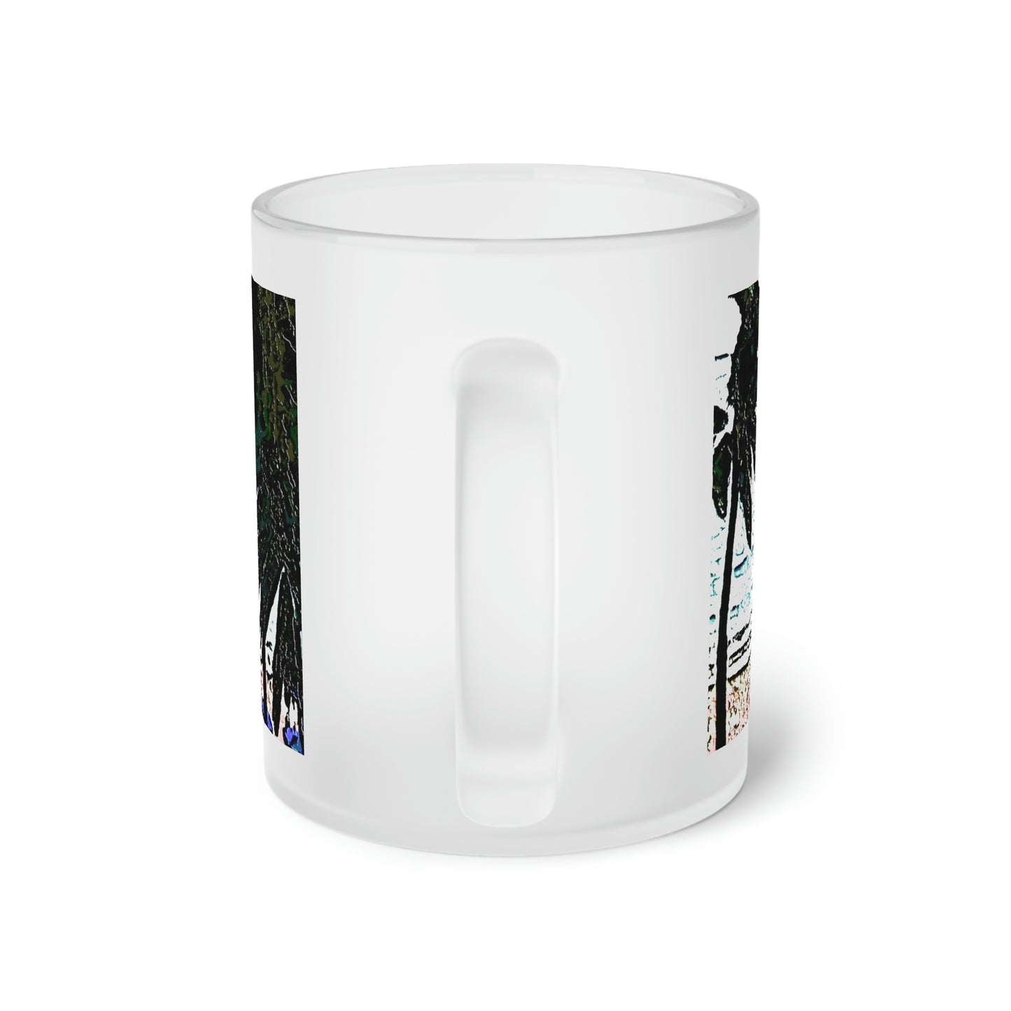 Frosted Glass Mug ... "A Beautiful Beach Amongst The Palms" ... The Outrigger Waikiki, Honolulu, Oahu ... Original Works ...