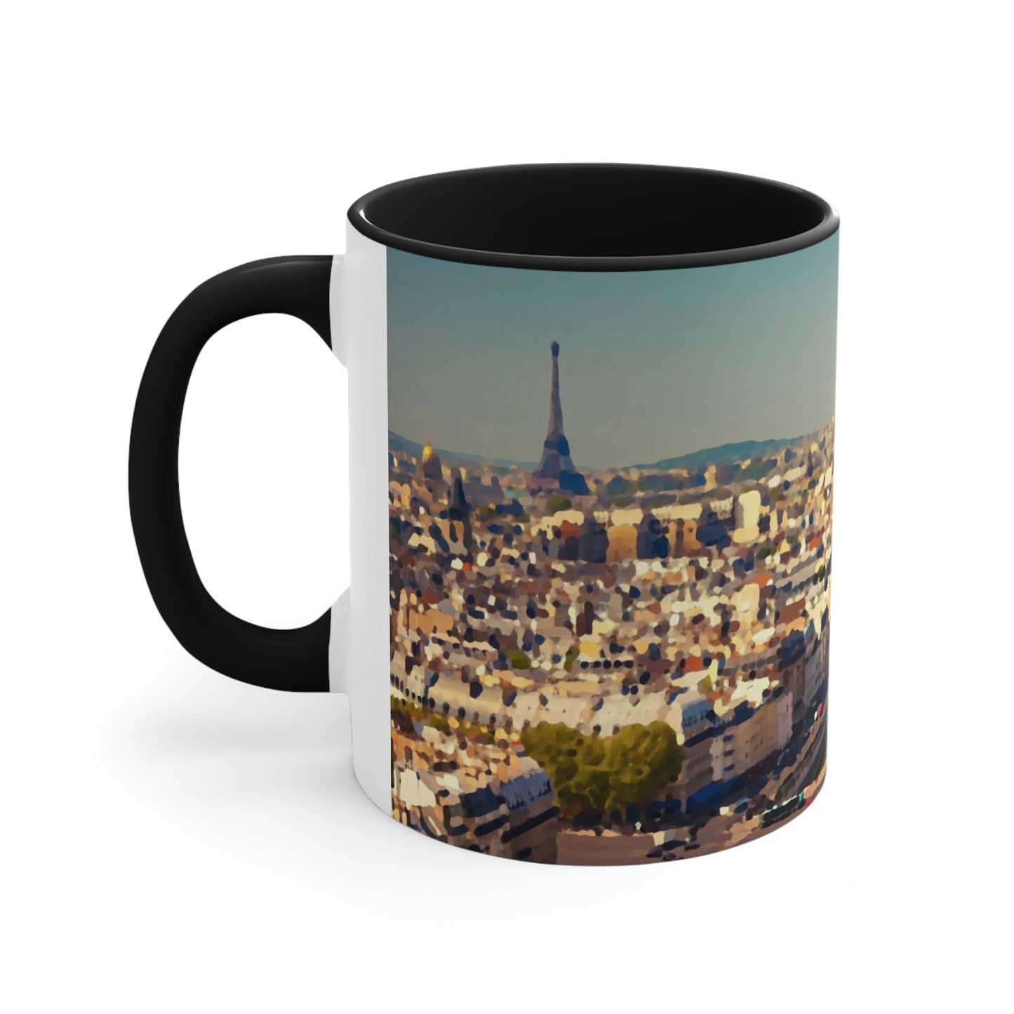 Accent Coffee Mug, 11oz ... Au Paris ... "Along The River Seine" ... Barbara Joan Bonnell-Holt: 1972 ... Original Works ...