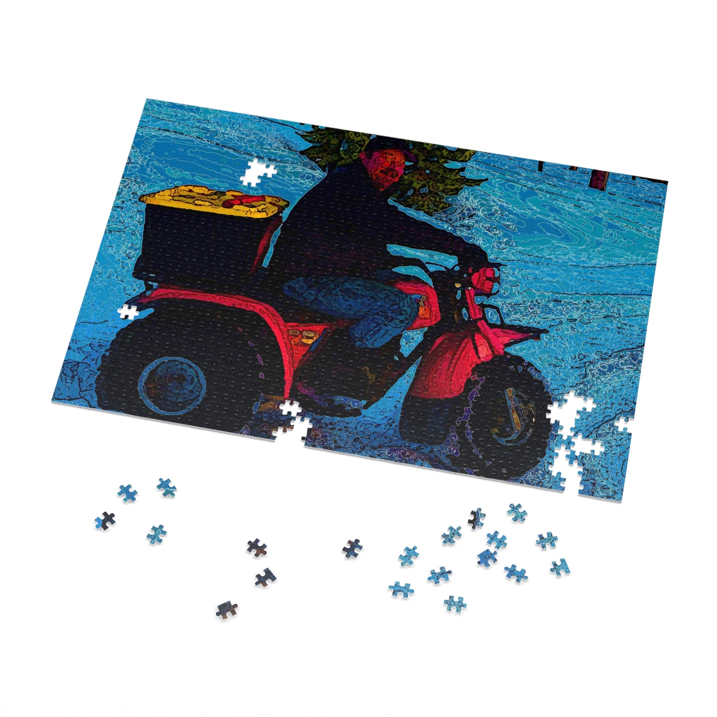 Jigsaw Puzzle (30, 110, 252, 500,1000-Piece) ... There's 2-Wheelin ... There's 4-Wheelin ... 'And-Of-Course' ... "There's 3-Wheelin-In-The-Snow" ...  Original Works ...