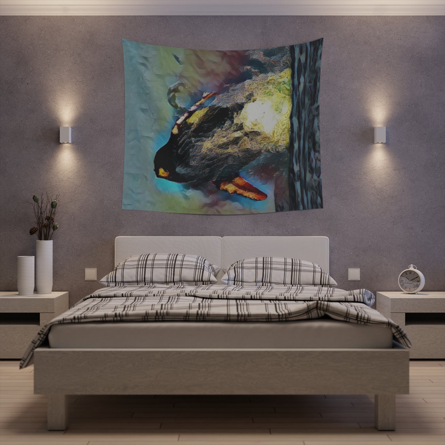 Printed Wall Tapestry ... An Extraordinary Humpback Breach ... 'With Explosive Energy' ... Family Archives (KPH) ... Circa: 21st Century. Maui, HI ... Original Works ...
