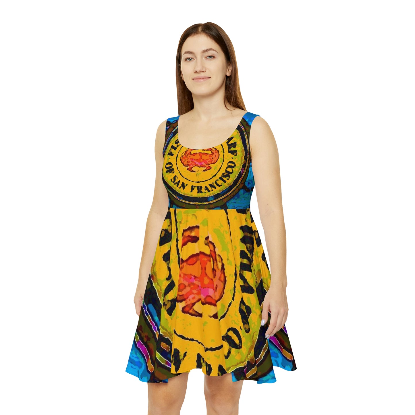 Women's Skater Dress ... "No.9 Fishermen's Grotto - Fishermen's Wharf, SF, California" ... Family Archives: 1970's ... Original Works ...