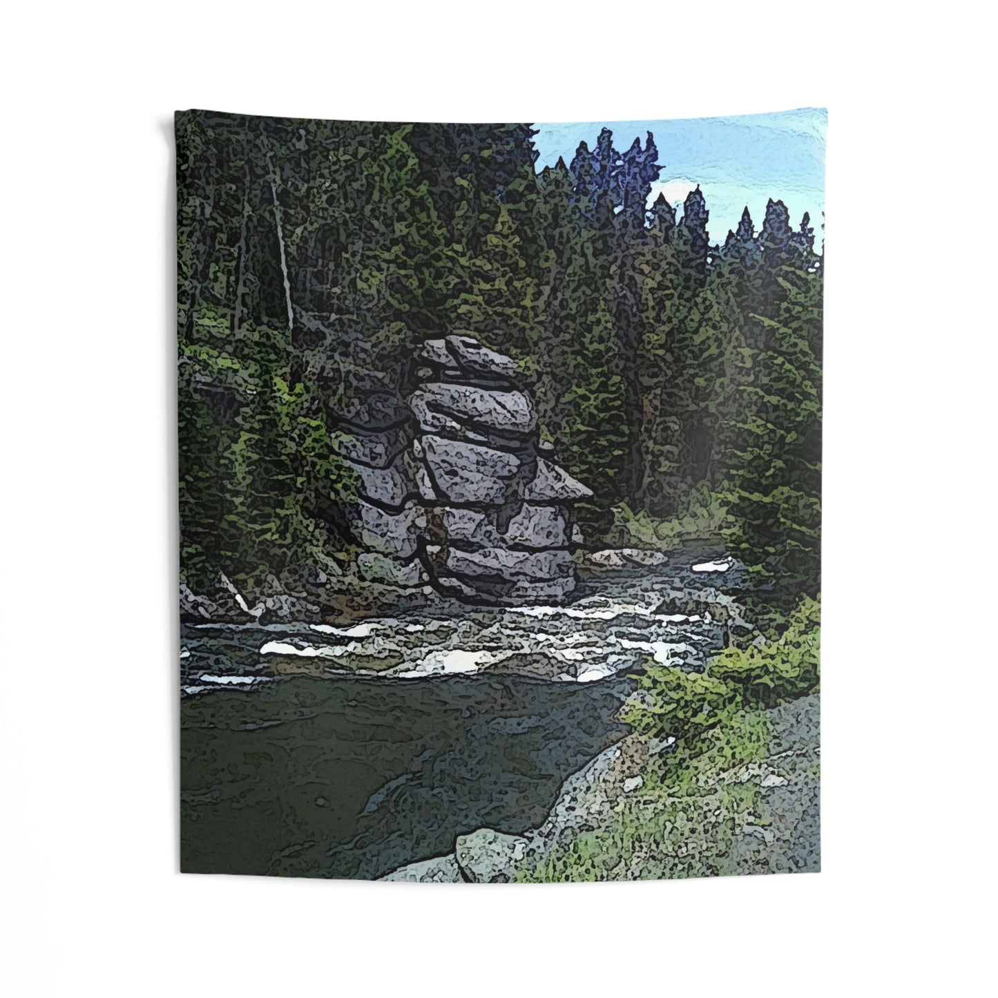 Indoor Wall Tapestries ... "I Am Innocent" ... Tricky-Dick Immortalized ... Nixon Rock: Along The River ... Central Idaho, Summer 2020 ... Original Works ...