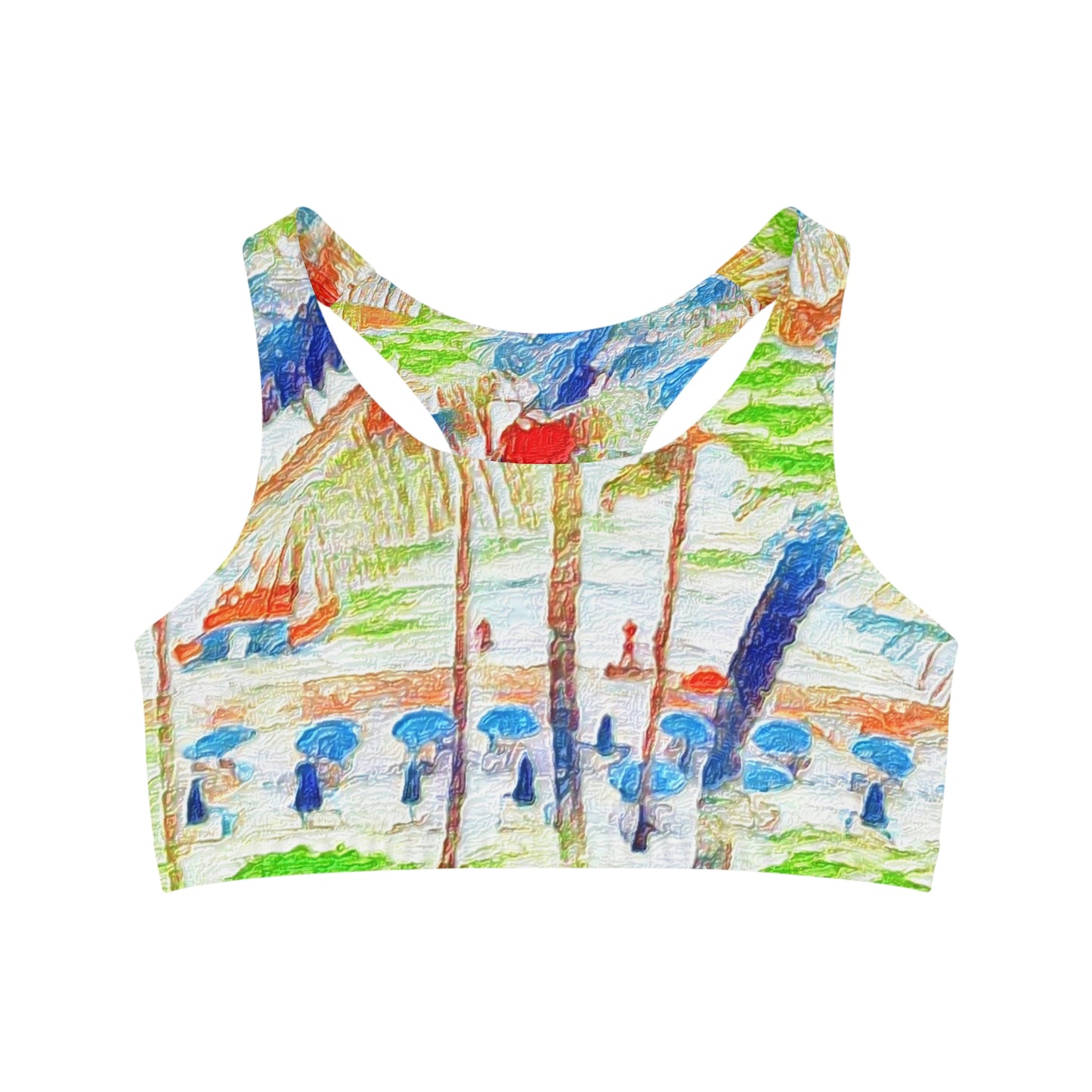 Seamless Sports Bra (AOP) ... "The Royal Hawai'ian: Waikiki Beach_Beach" ... Honolulu, HI ... Ocotber 2014 (Halloween) ... Original Works ...