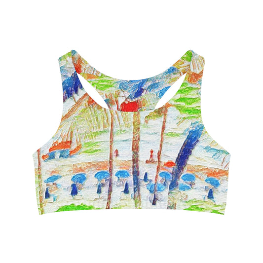 Seamless Sports Bra (AOP) ... "The Royal Hawai'ian: Waikiki Beach_Beach" ... Honolulu, HI ... Ocotber 2014 (Halloween) ... Original Works ...