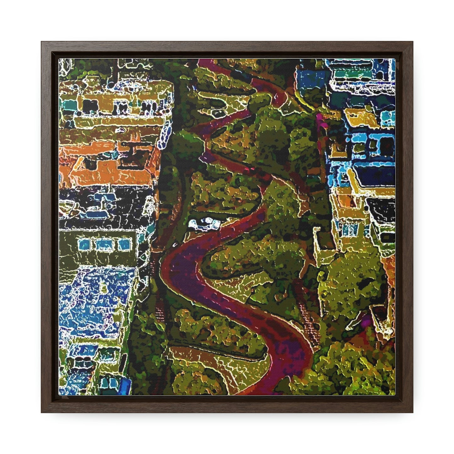 Gallery Canvas Wraps, Square Frame ... A Crazy Street ... 'Eight Winding Curve-Switchbacks' ... "Lombard Street, San Francisco, CA' ... Family Archives: 1970's ... Original Works ...