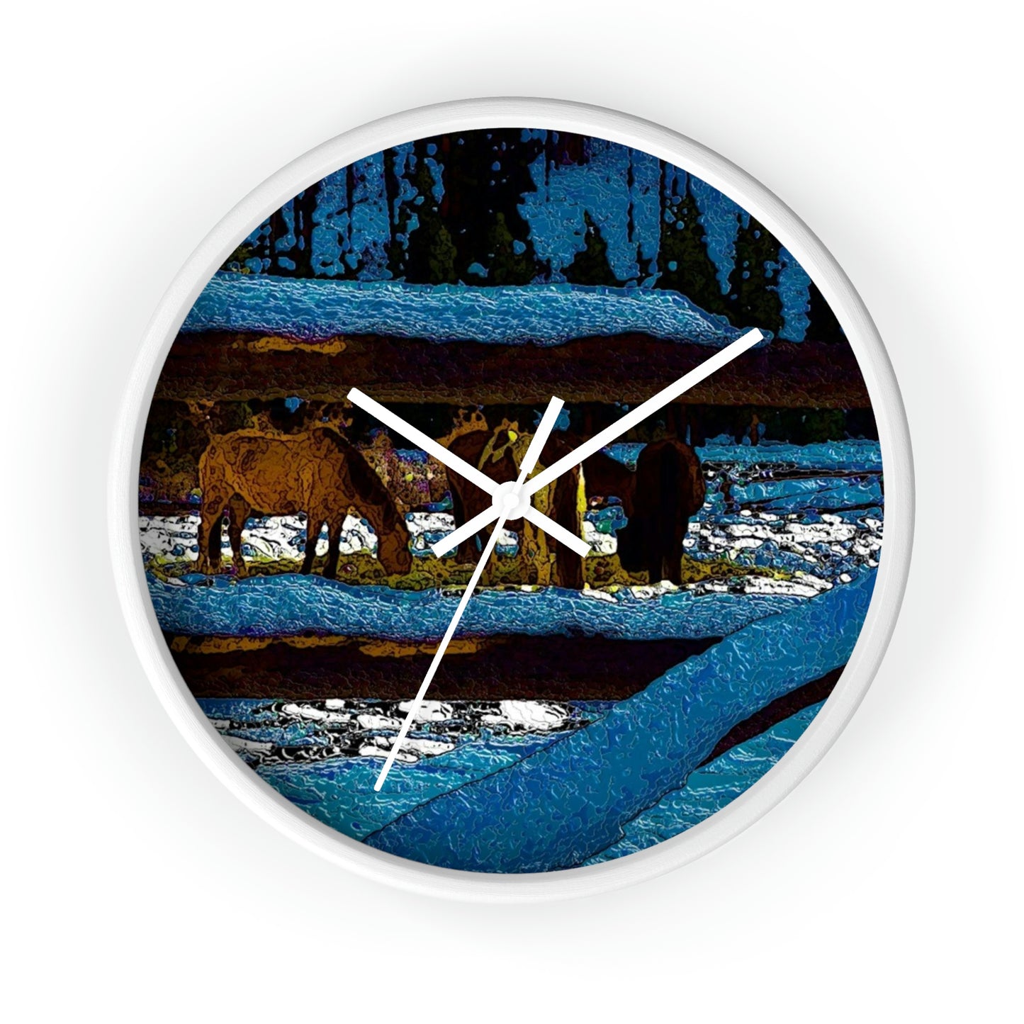 Wall clock ... A Horse ... A Saddle ...  Foraging Through The Snow ...  An_Asses 'Cry' ... Central Idaho, November 2022 ...  Original Works ...