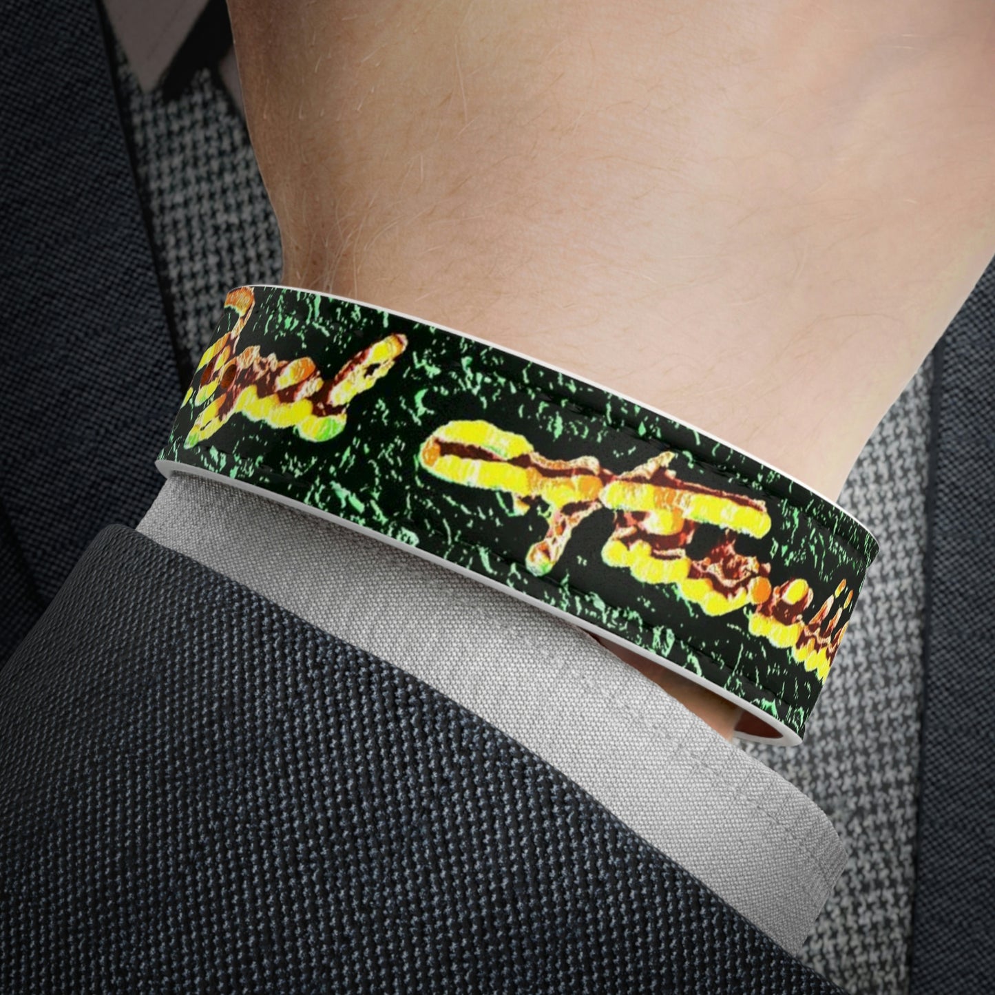 Faux Leather Wristband ... "La Grande Entree" At: 'The Pink Palace' ... The Royal Hawai'ian ... Honolulu, HI ... '27Oct2014' ... Original Works ...