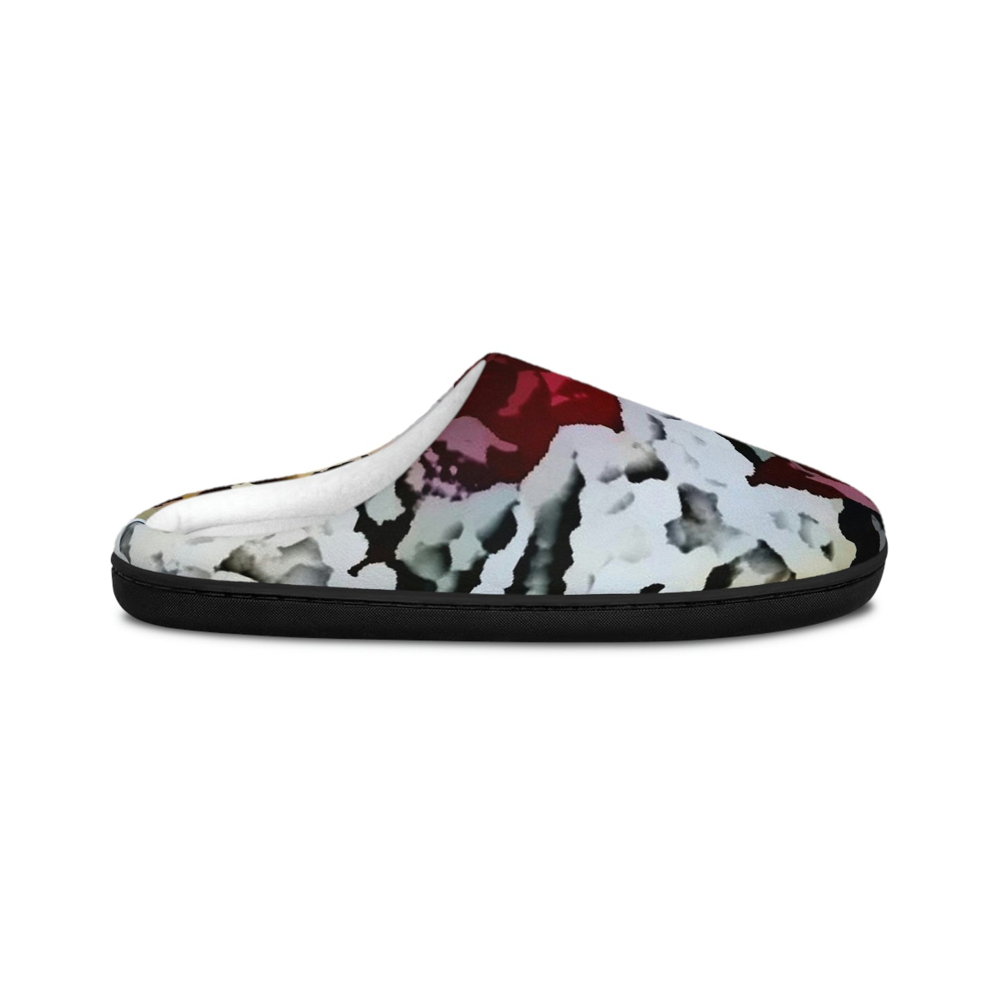 Men's Indoor Slippers ... "A Friendly Flower" ... Pointsettia 'Pointing' ... Original Works ... (Supplied Photograph) ...