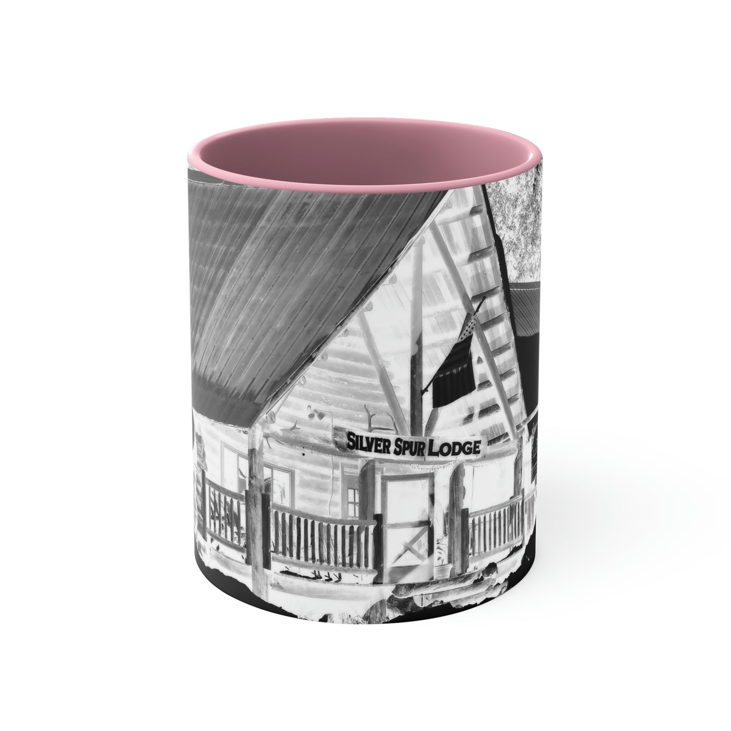 Accent Coffee Mug, 11oz ... A Beautiful Lodge & Back-Country Outfitter In A Mountain Town ... 'Dixie, Idaho, November 2022' ... Original Works ...