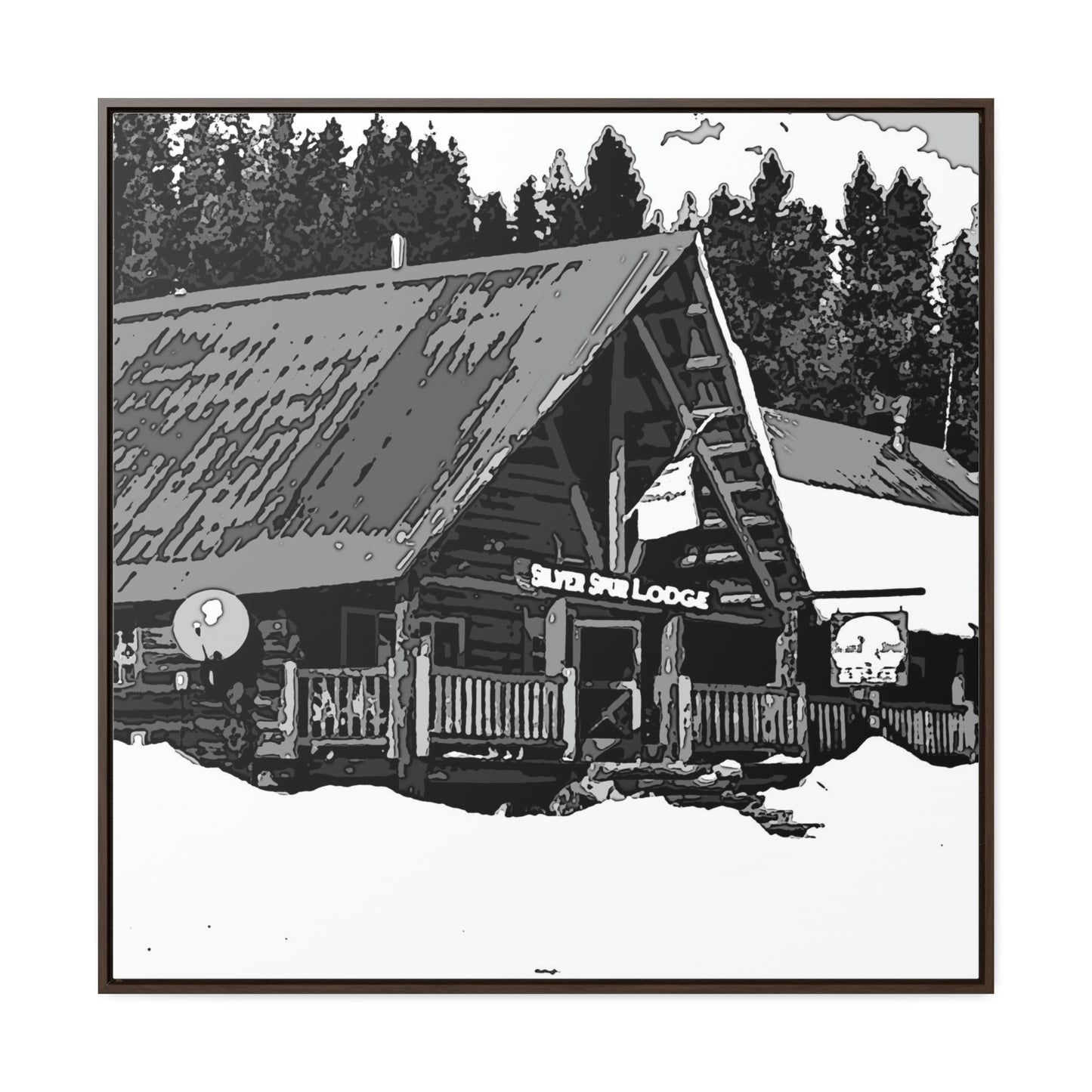 Gallery Canvas Wraps, Square Frame ... A Beautiful Lodge & Back-Country Outfitter In A Mountain Town ... 'Dixie, Idaho, November 2022' ... Original Works ...