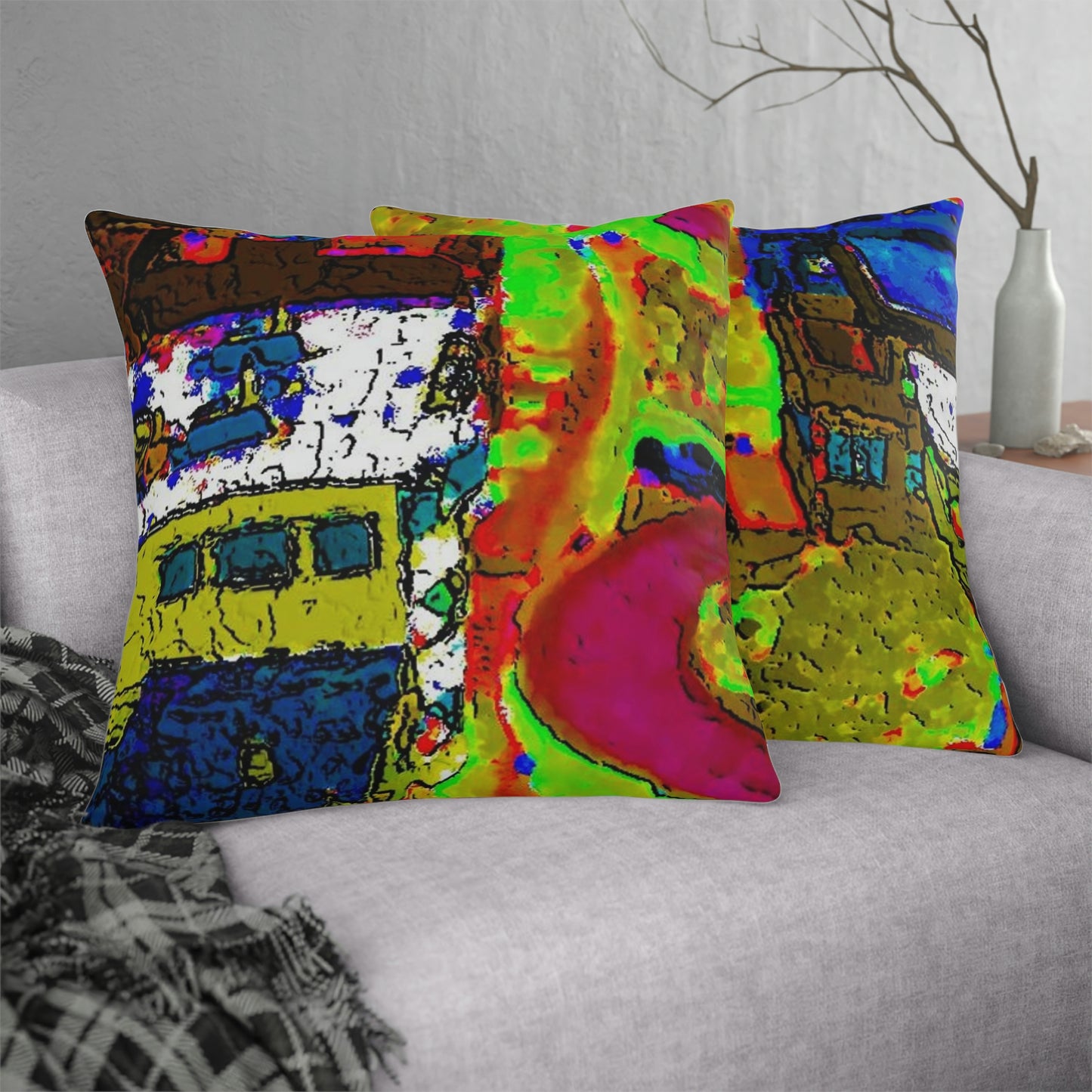 Waterproof Pillows ... A Crazy Street ... 'Eight Winding Curve-Switchbacks' ... "Lombard Street, San Francisco, CA' ... Family Archives: 1970's ... Original Works ...