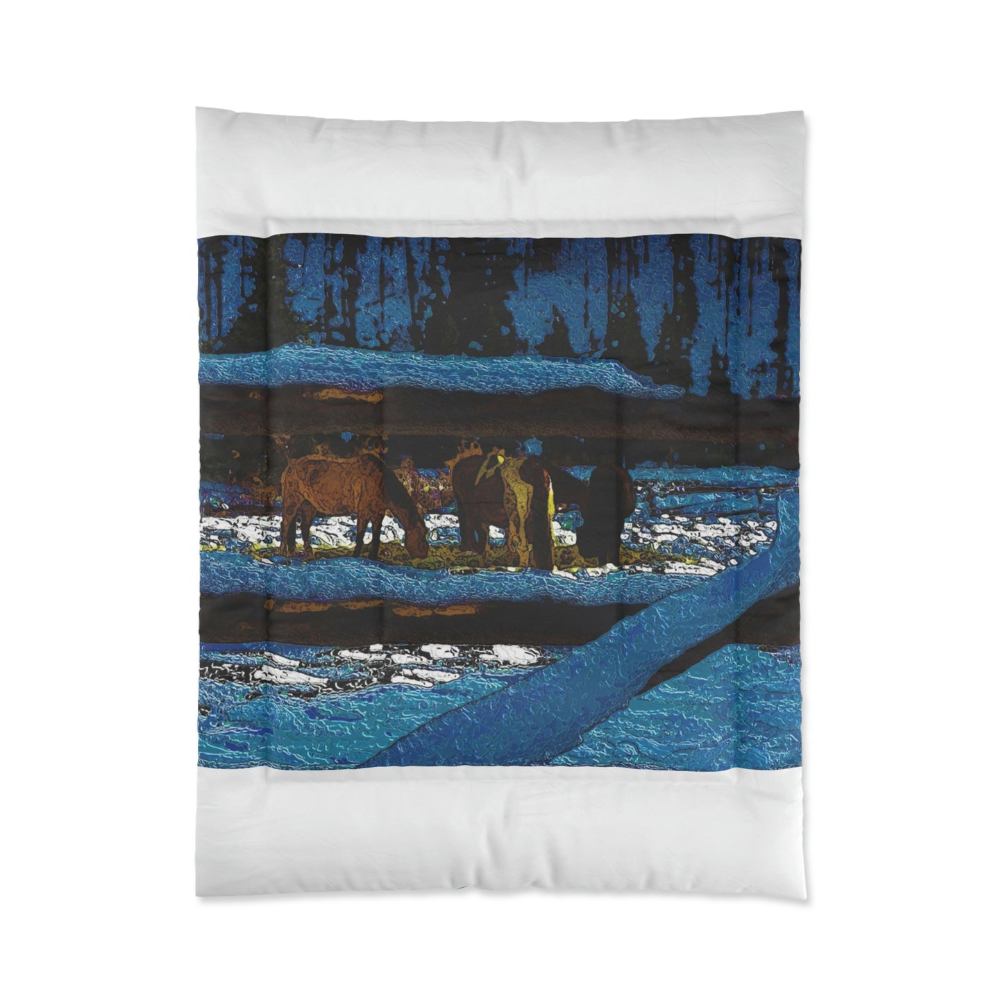 Comforter ... A Horse ... A Saddle ...  Foraging Through The Snow ...  An_Asses 'Cry' ... Central Idaho, November 2022 ...  Original Works ...