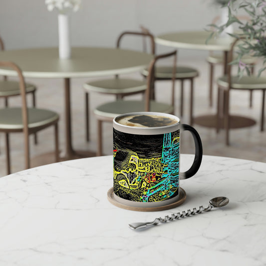 Color-Changing Mug, 11oz ... "Snow Vehicle In Snow Storm At-Rest" ... Circa 12Mar23 ... Central Idaho ... 18-Hours Rendering Time: Original Works ...