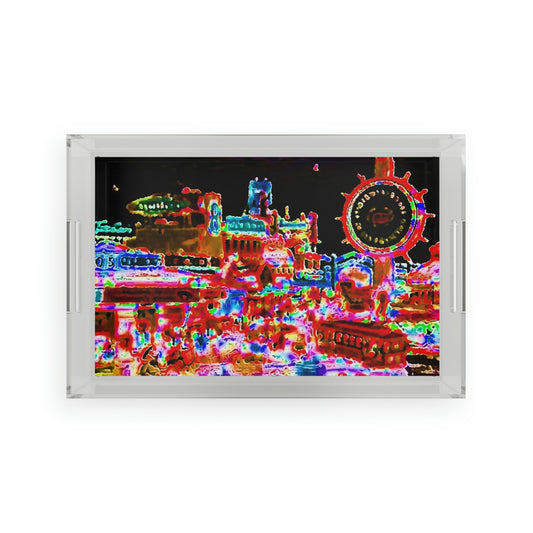 Acrylic Serving Tray ... "No.9 Fishermen's Grotto - Fishermen's Wharf, SF, California" ... Family Archives: 1970's ... Original Works ...