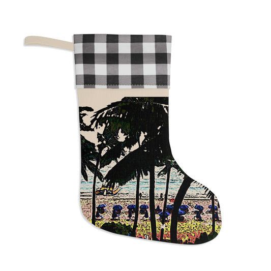 Christmas Stocking ...  "A Beautiful Beach Amongst The Palms" ... The Outrigger Waikiki, Honolulu, Oahu ... Original Works ...