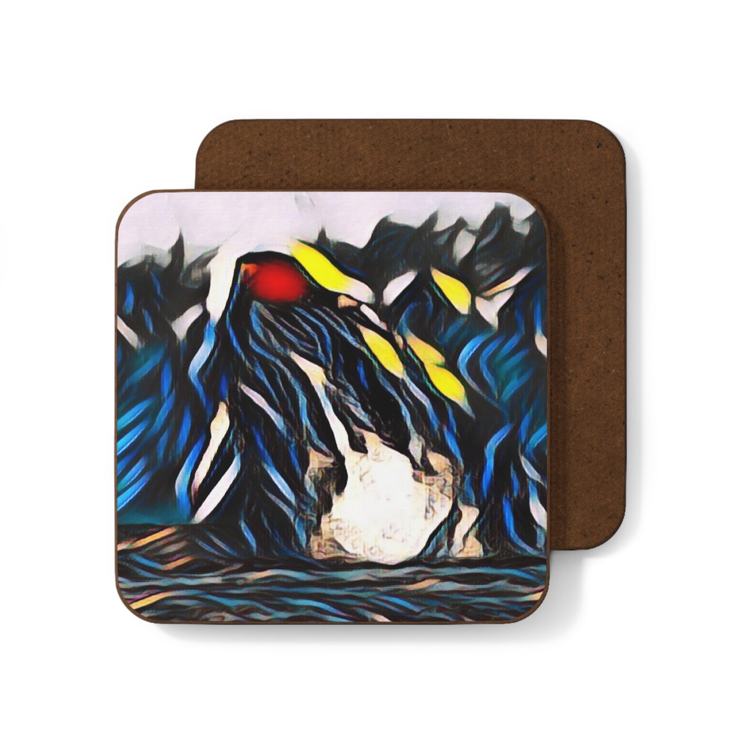 Hardboard Back Coaster ... "Ken's Favourite Humpback Breach" ... Circa: 21st Century ... Maui, HI ... Original Works ...