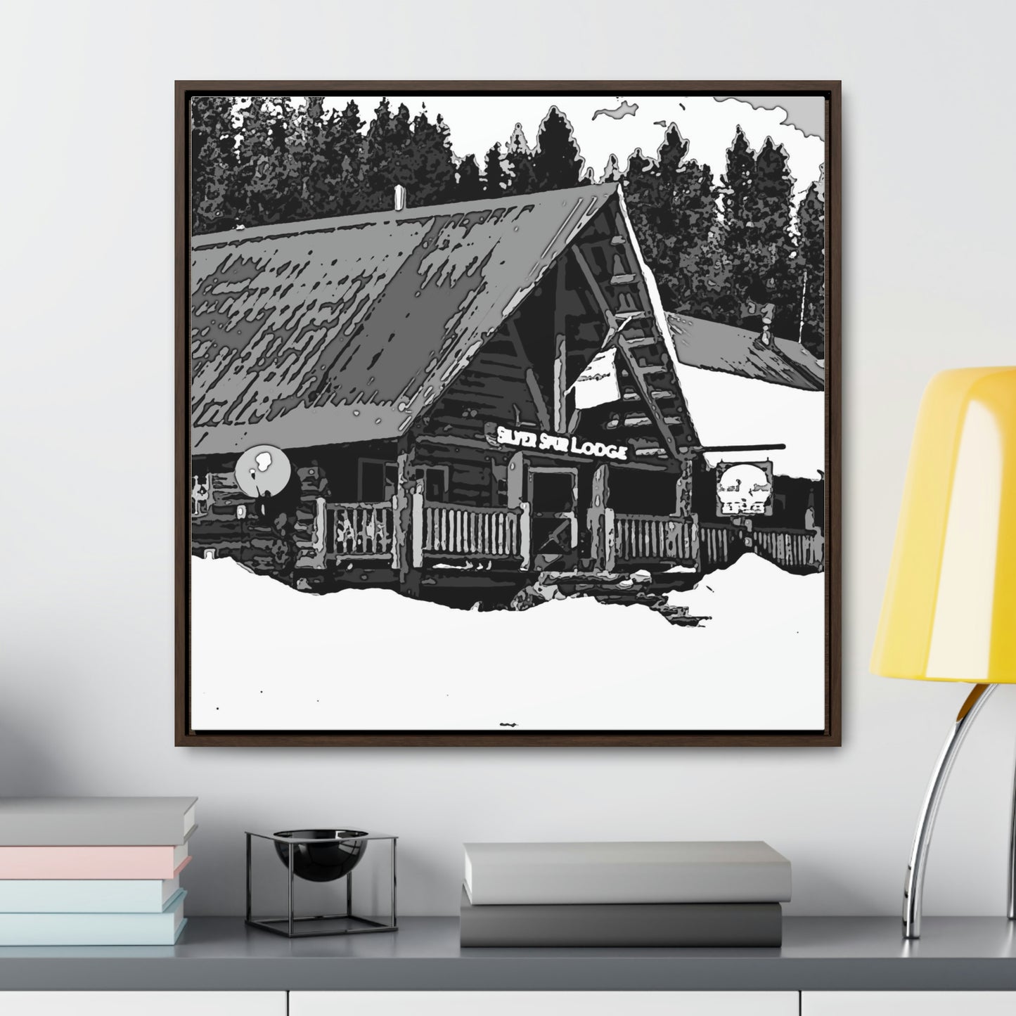 Gallery Canvas Wraps, Square Frame ... A Beautiful Lodge & Back-Country Outfitter In A Mountain Town ... 'Dixie, Idaho, November 2022' ... Original Works ...