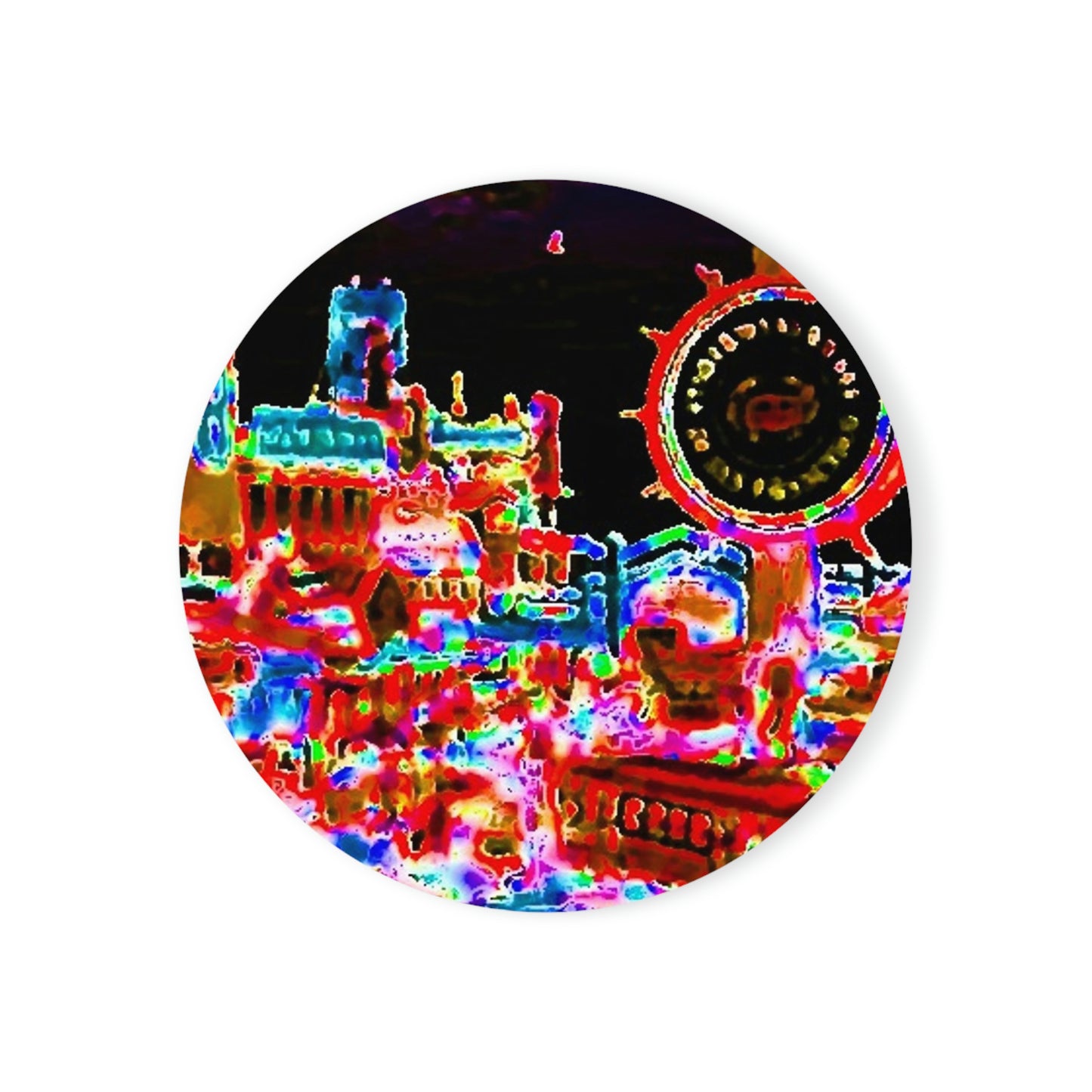 Cork Back Coaster ... "No.9 Fishermen's Grotto - Fishermen's Wharf, SF, California" ... Family Archives: 1970's ... Original Works ...