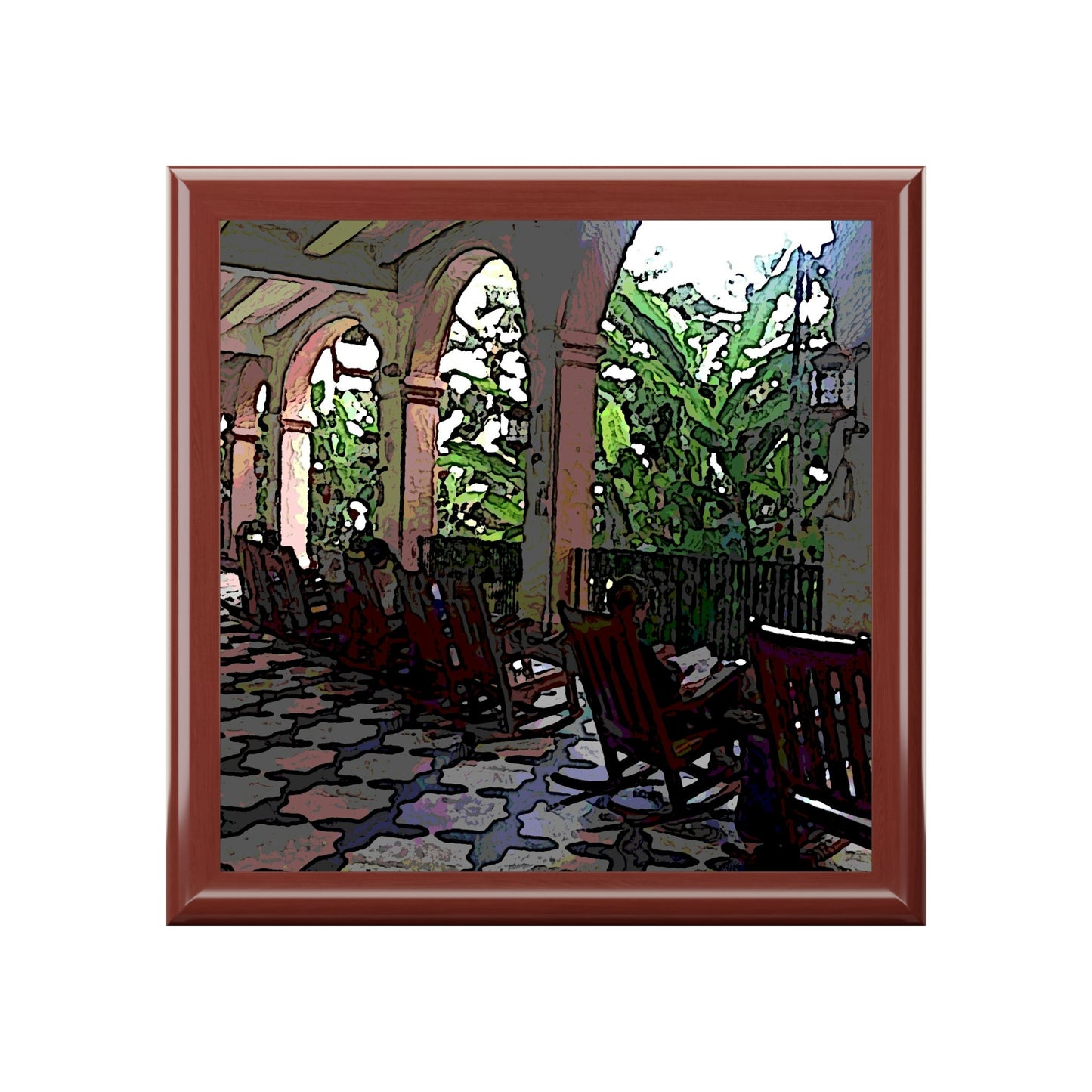 Jewelry Box ... Lanai & Rocking Chairs At: 'The Pink Palace' ... The Royal Hawai'ian ... Honolulu, HI ... '27Oct2014' ... Original Works ...