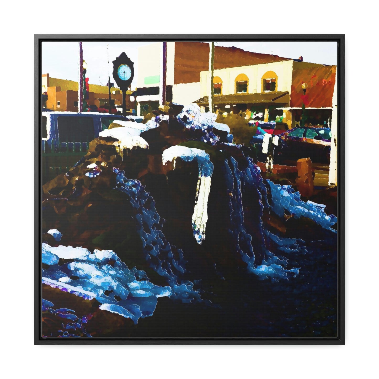 Gallery Canvas Wraps, Square Frame ...  "Ice & Water Sculpted" ... Downtown Grangeville, Idaho ... Adjacent To Irwin Pharmacy ... 5Jan23 ... Original Works ...