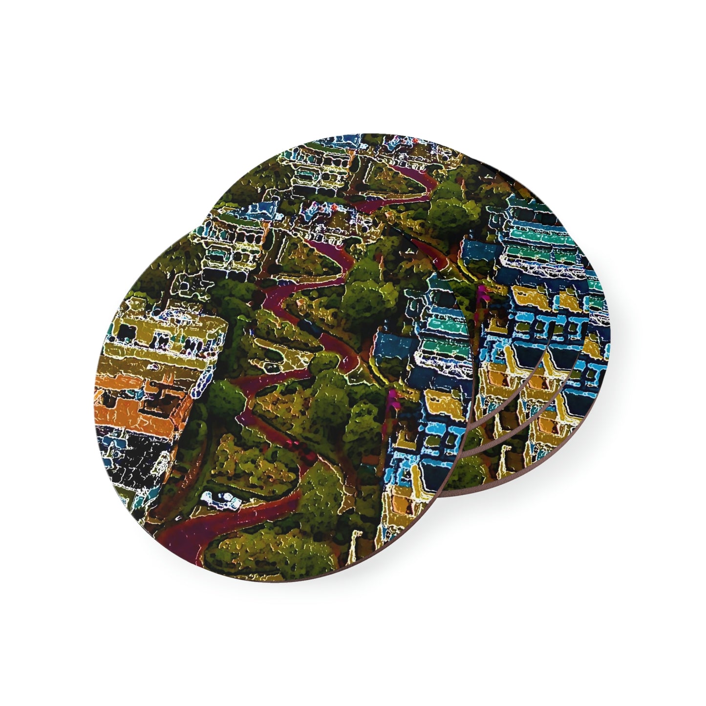 Coasters ... A Crazy Street ... 'Eight Winding Curve-Switchbacks' ... "Lombard Street, San Francisco, CA' ... Family Archives: 1970's ... Original Works ...