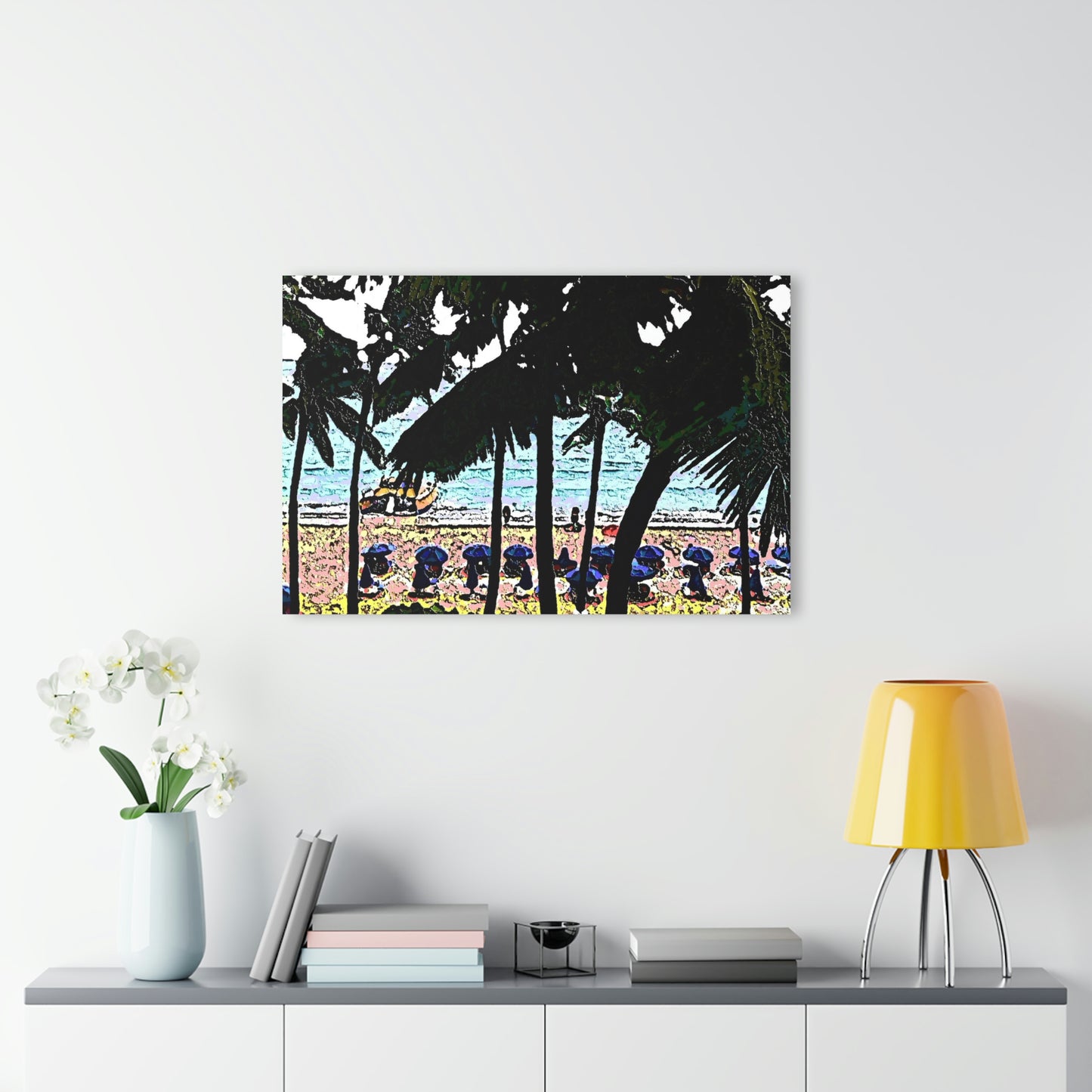 Acrylic Prints (French Cleat Hanging) ... "A Beautiful Beach Amongst The Palms" ... The Outrigger Waikiki, Honolulu, Oahu ... Original Works ...