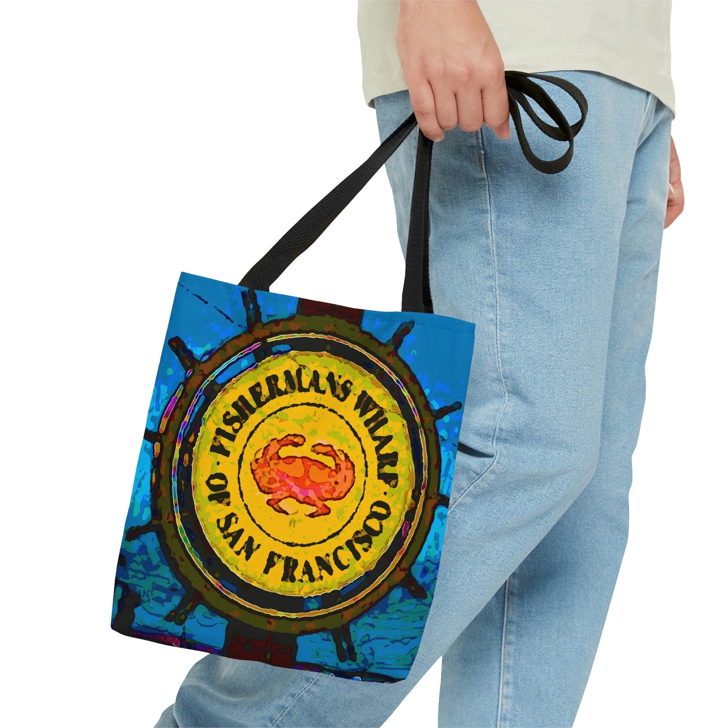 AOP Tote Bag ... "No.9 Fishermen's Grotto - Fishermen's Wharf, SF, California" ... Family Archives: 1970's ... Original Works ...