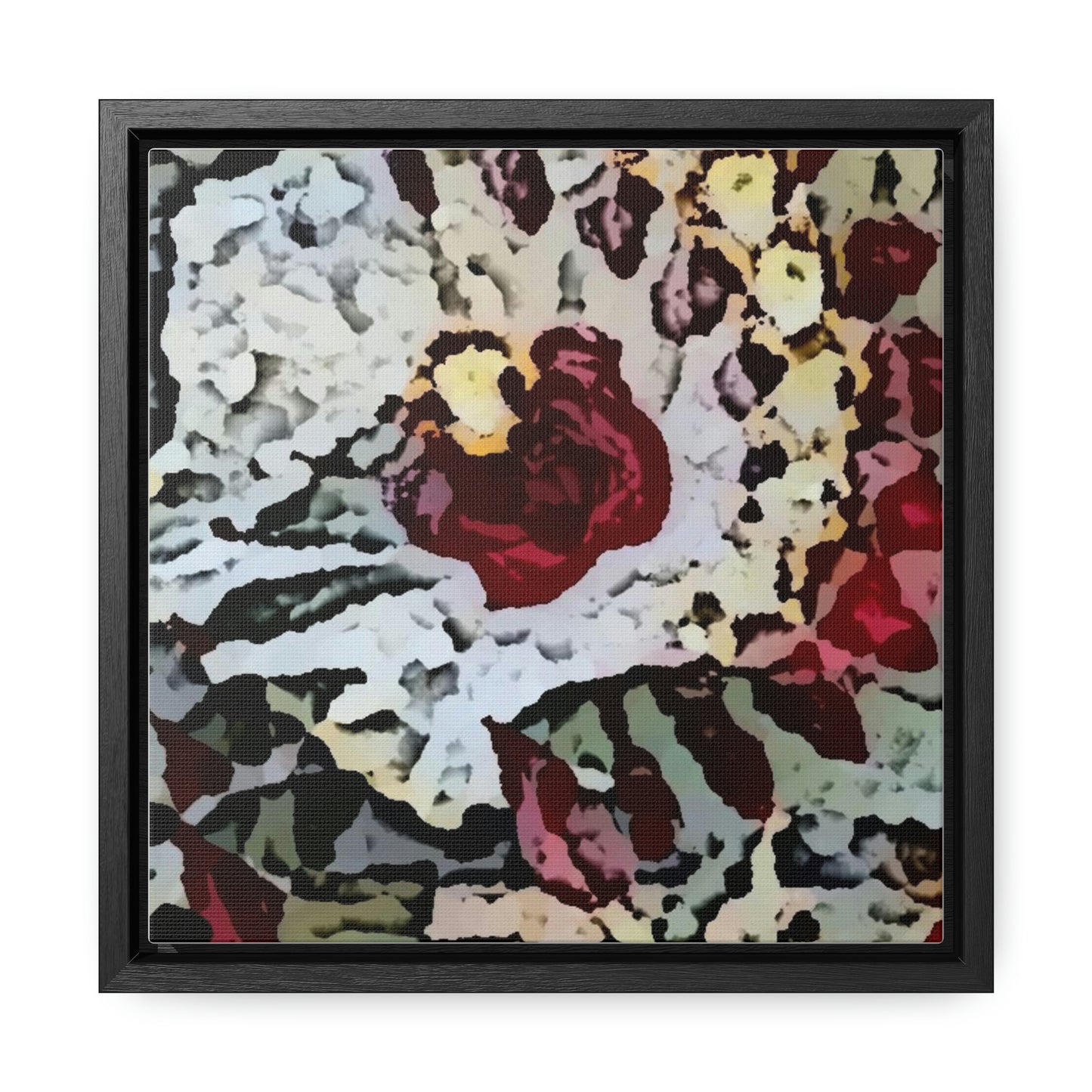 Gallery Canvas Wraps, Square Frame ... "A Friendly Flower" ... Pointsettia 'Pointing' ... Original Works ... (Supplied Photograph) ...