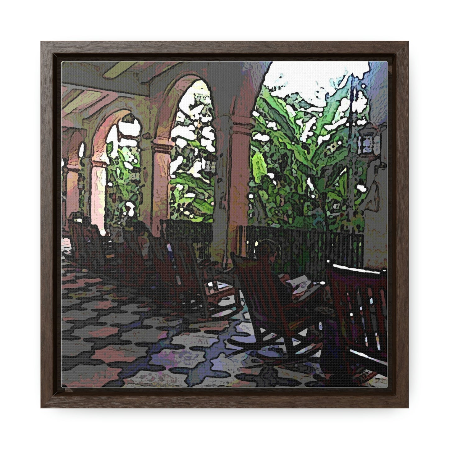 Gallery Canvas Wraps, Square Frame ...  Lanai & Rocking Chairs At: 'The Pink Palace' ... The Royal Hawai'ian ... Honolulu, HI ... '27Oct2014' ... Original Works ...
