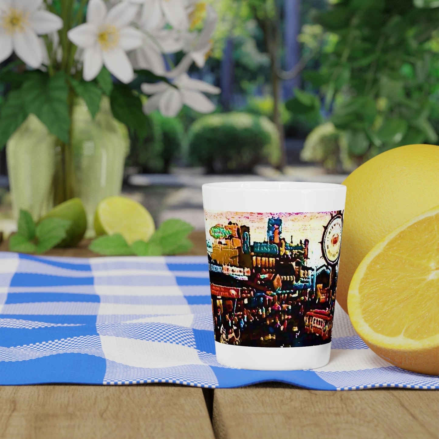 Shot Glass ...  "No.9 Fishermen's Grotto - Fishermen's Wharf, SF, California" ... Family Archives: 1970's ... Original Works ...