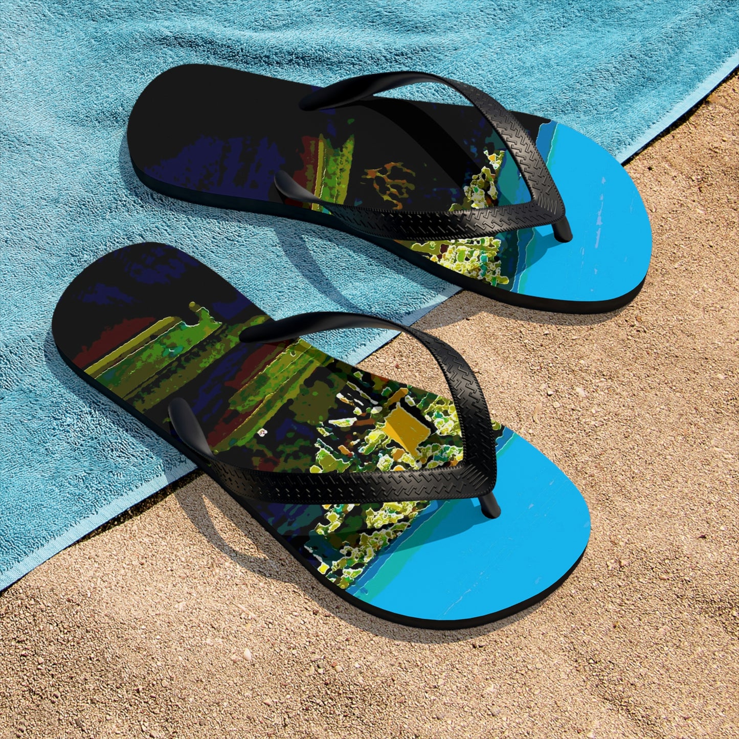 Unisex Flip-Flops ... "Lombard Street San Francisco, CA, USA" ... Family Archives 1970's ... Original Works ...