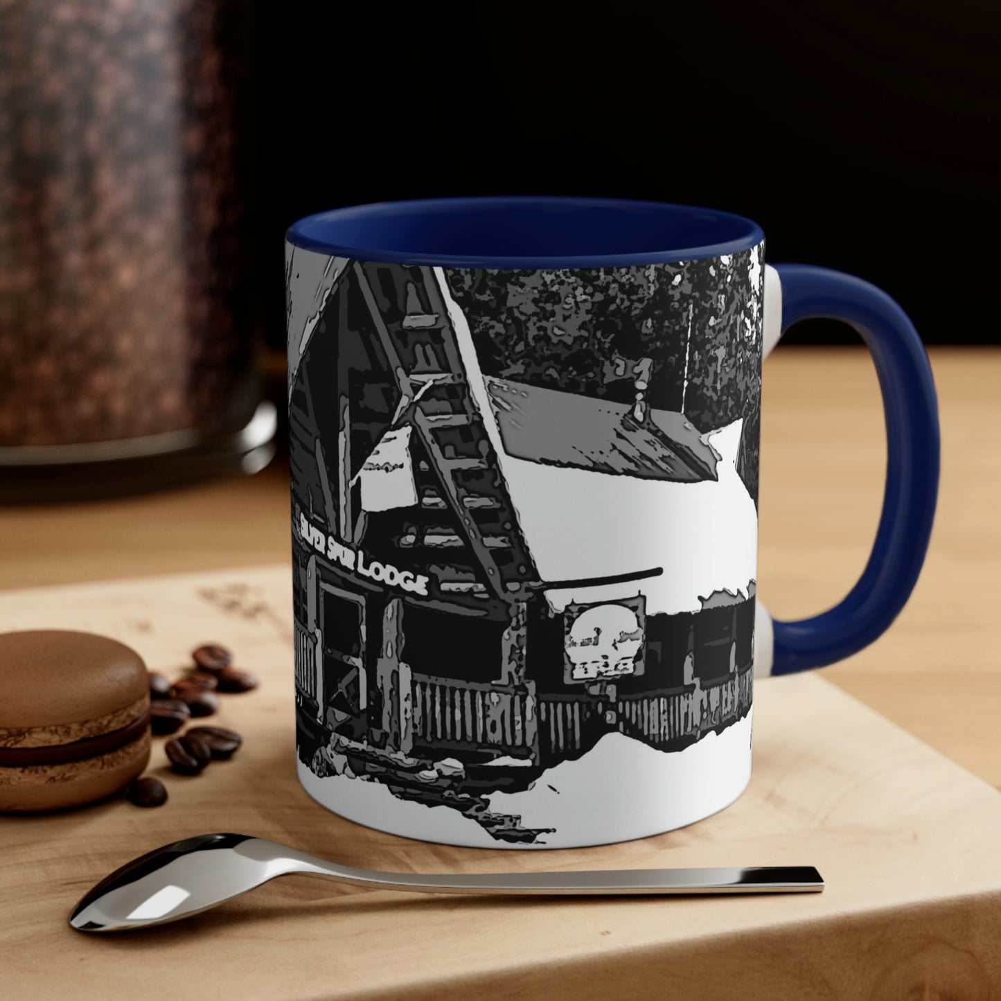 Accent Coffee Mug, 11oz ... A Beautiful Lodge & Back-Country Outfitter In A Mountain Town ... 'Dixie, Idaho, November 2022' ... Original Works ...