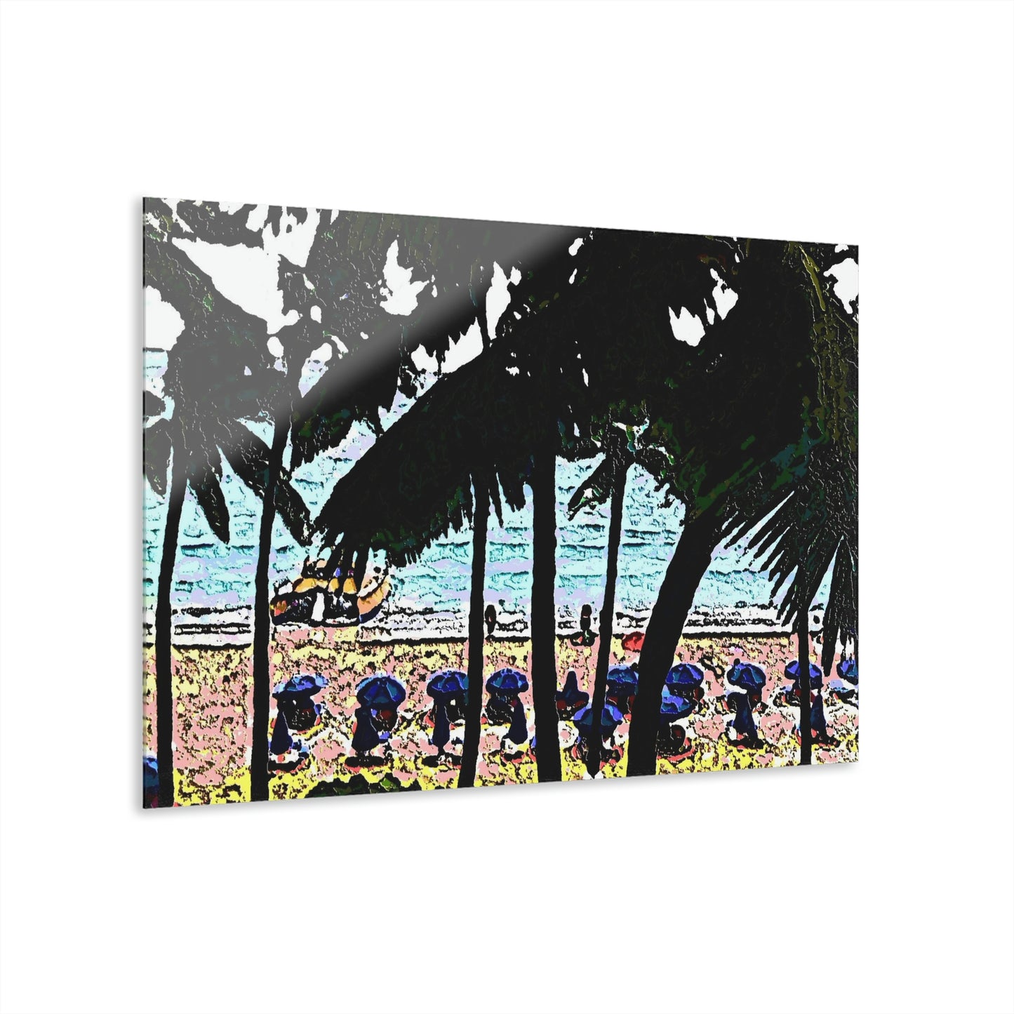 Acrylic Prints (French Cleat Hanging) ... "A Beautiful Beach Amongst The Palms" ... The Outrigger Waikiki, Honolulu, Oahu ... Original Works ...