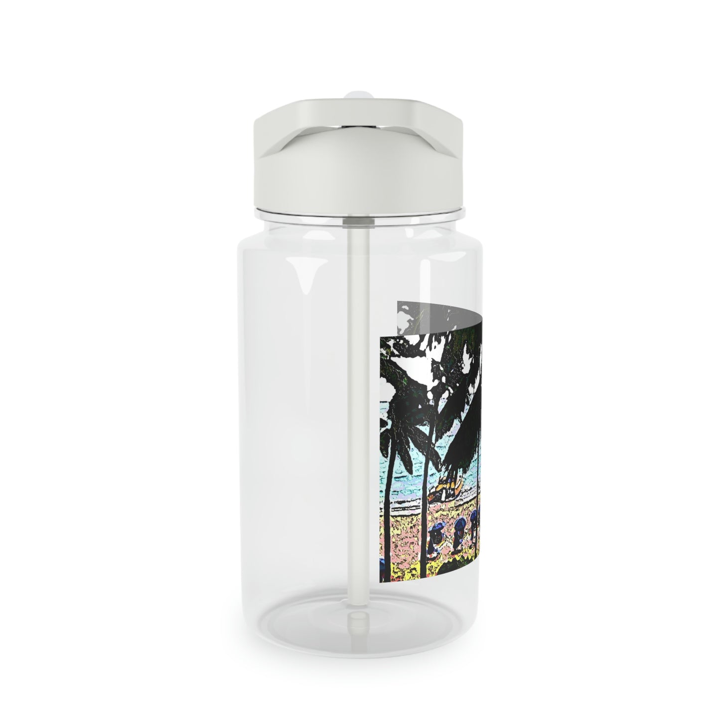 Tritan Water Bottle ... "A Beautiful Beach Amongst The Palms" ... The Outrigger Waikiki, Honolulu, Oahu ... Original Works ...