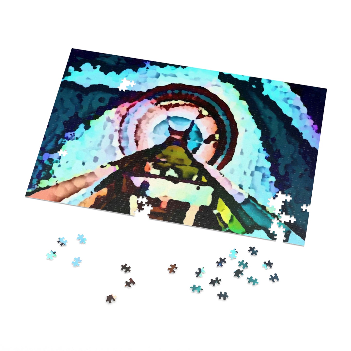 Jigsaw Puzzle (30, 110, 252, 500,1000-Piece) ... "Seattle's World Fair" ... Below Space Needle 'Looking Up' ... On A Very Rainy Morning (Father's Family Photo). ... Original ...