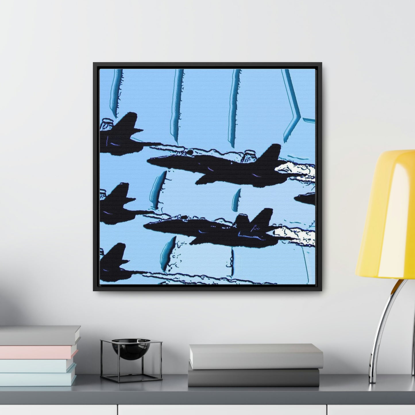 Gallery Canvas Wraps, Square Frame ... Seattle Seafair ..."Blue Angels Run Over Lake Washington" ... Circa Mid 1980's ... Dr FJ Holt ... Original Works ...