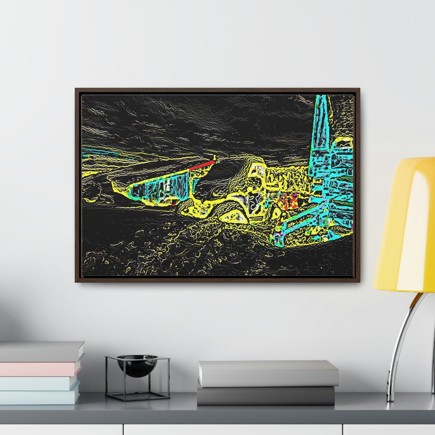 Gallery Canvas Wraps, Horizontal Frame ... "Snow Vehicle In Snow Storm At-Rest" ... Circa 12Mar23 ... Central Idaho ... 18-Hours Rendering Time: Original Works ...